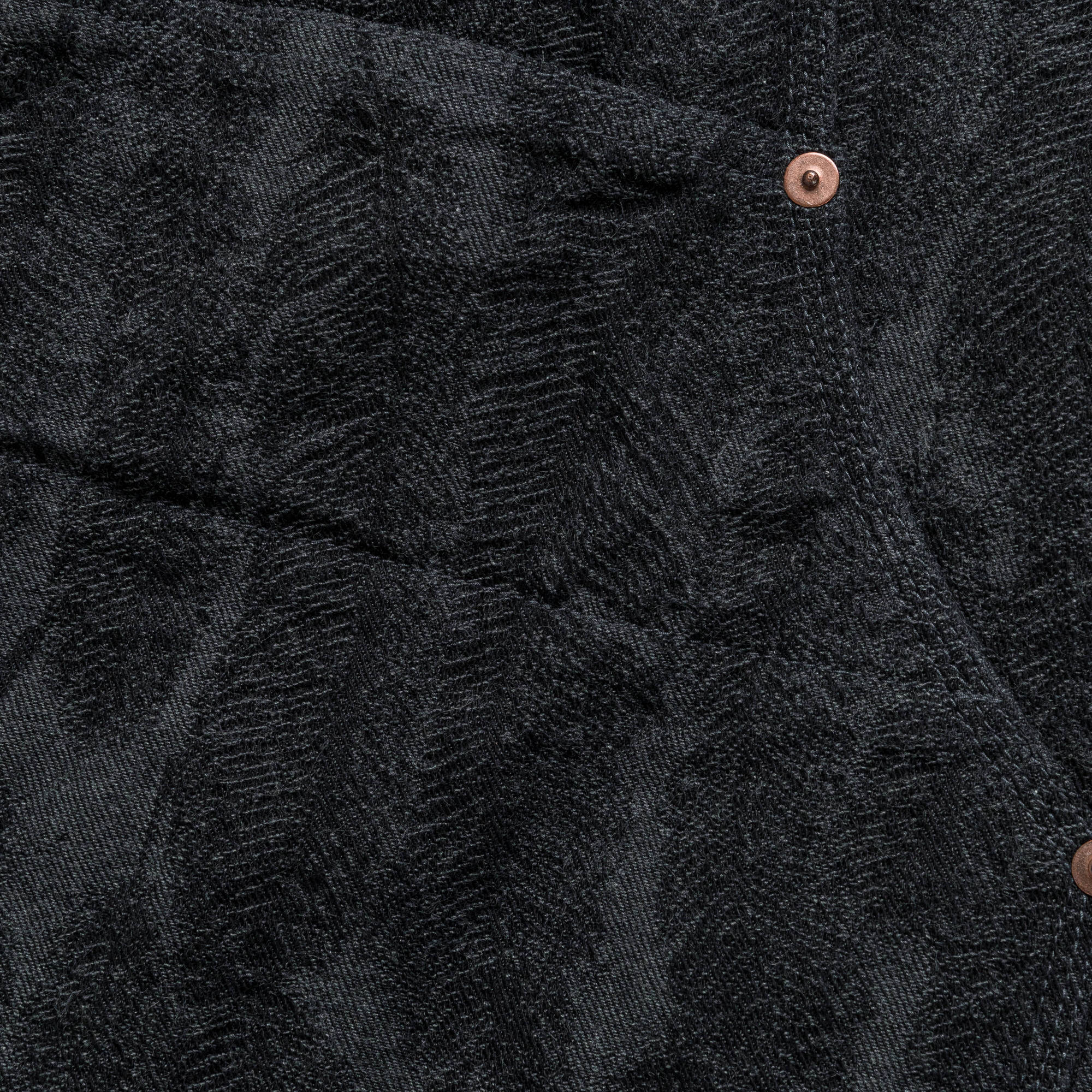 12oz MAGPIE Denim W-Knee Easy Short Pants - Black/Black - Image 7