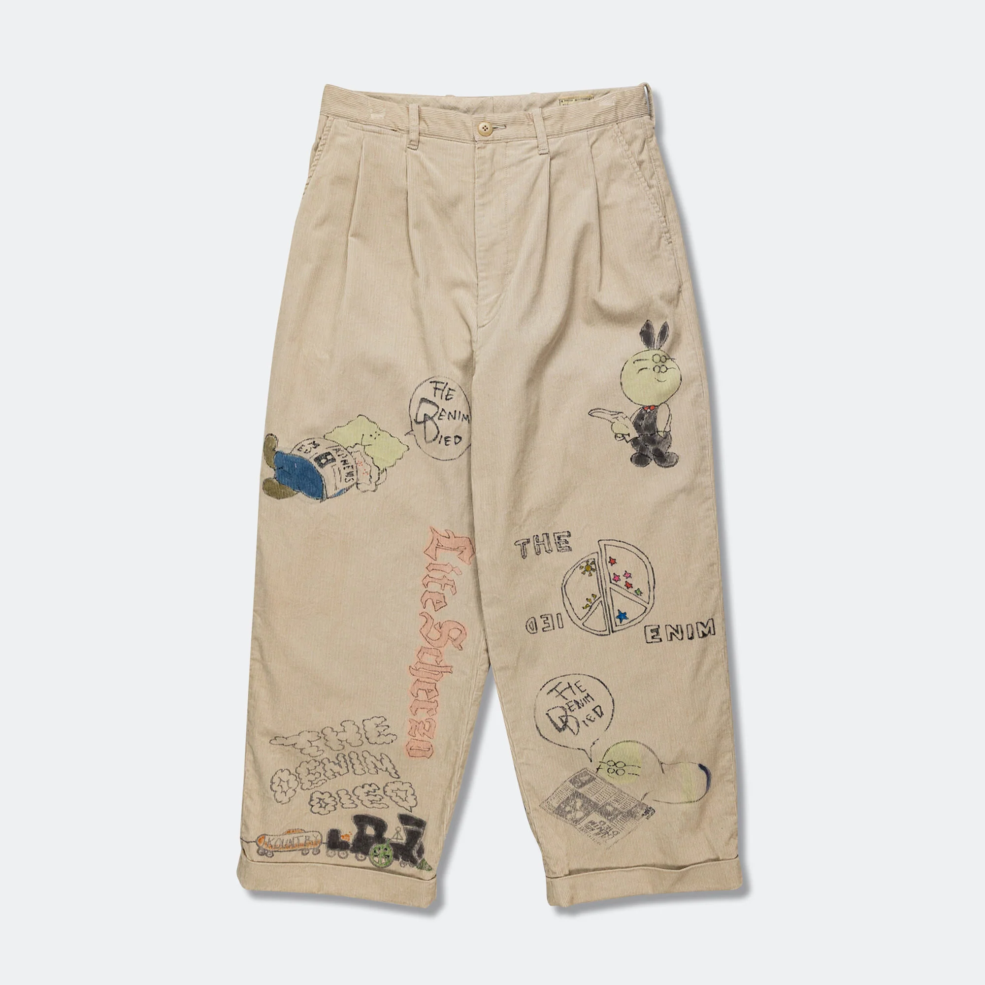 14W Corduroy IVY Pants Memorial Paint Model - Beige