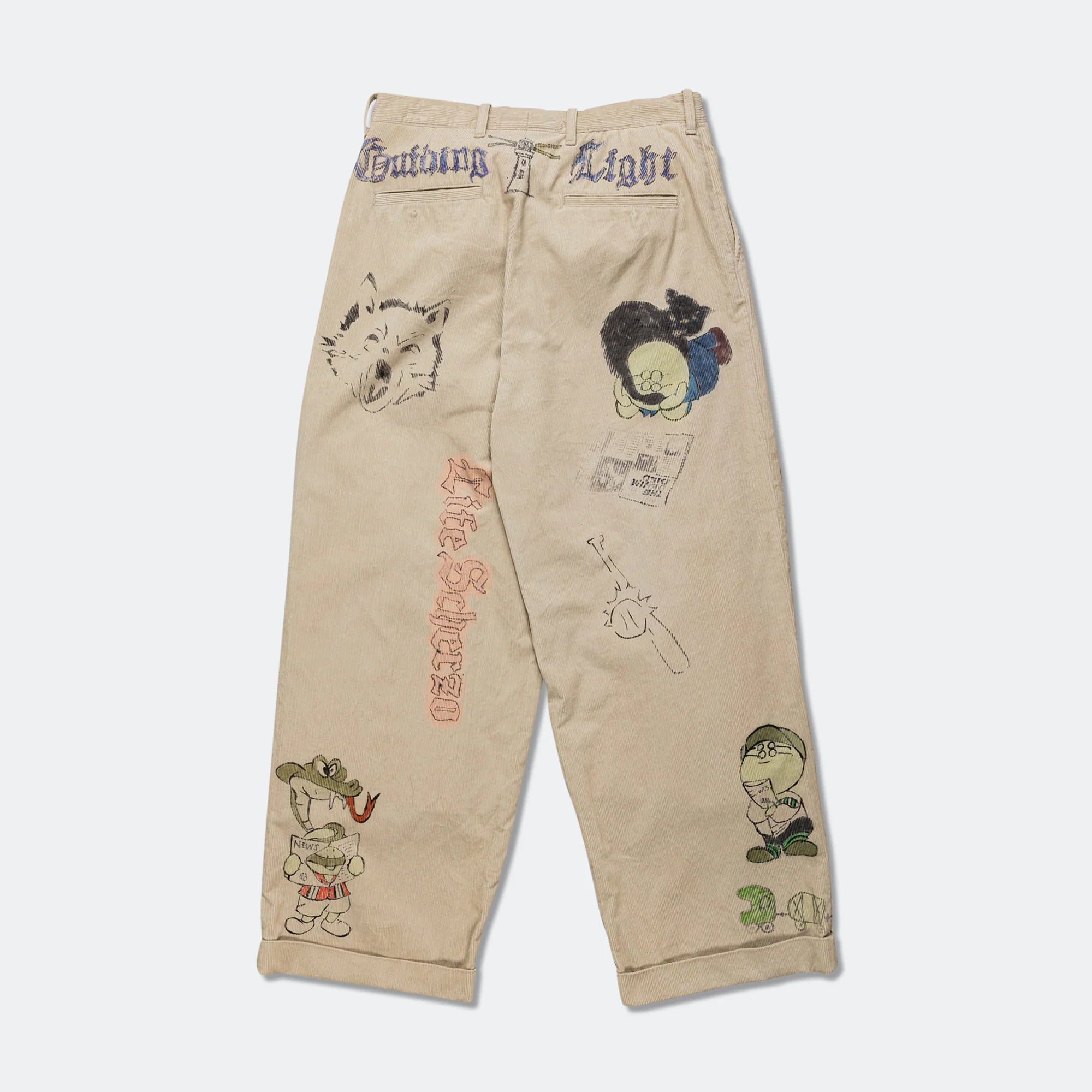 14W Corduroy IVY Pants Memorial Paint Model - Beige - Image 4