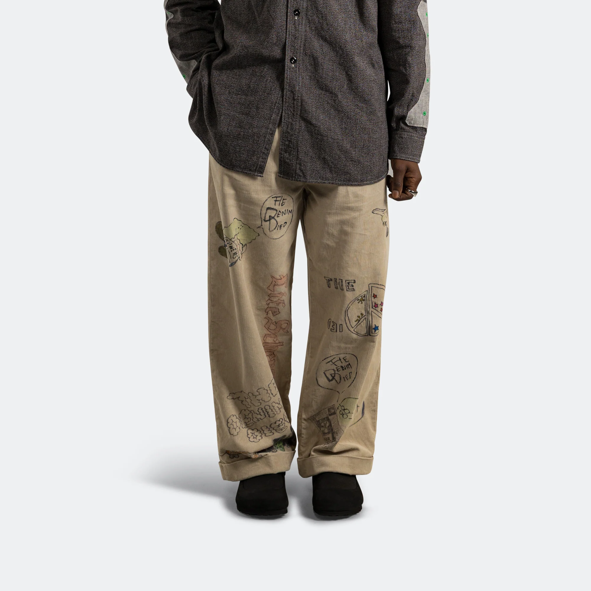 14W Corduroy IVY Pants Memorial Paint Model - Beige - Image 7
