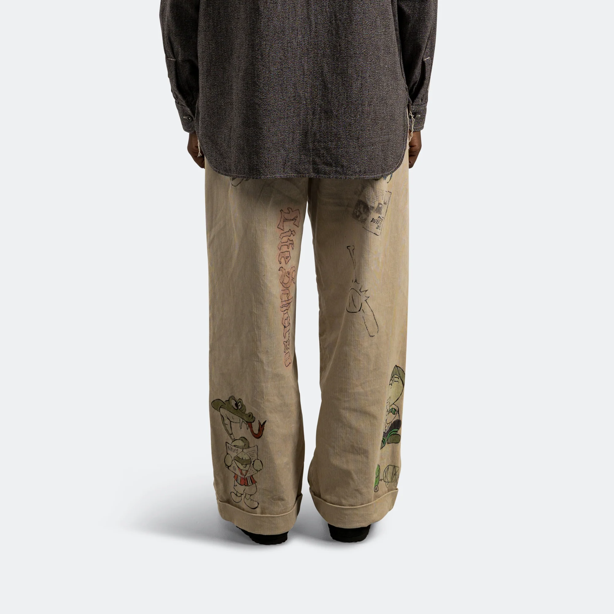 14W Corduroy IVY Pants Memorial Paint Model - Beige - Image 9