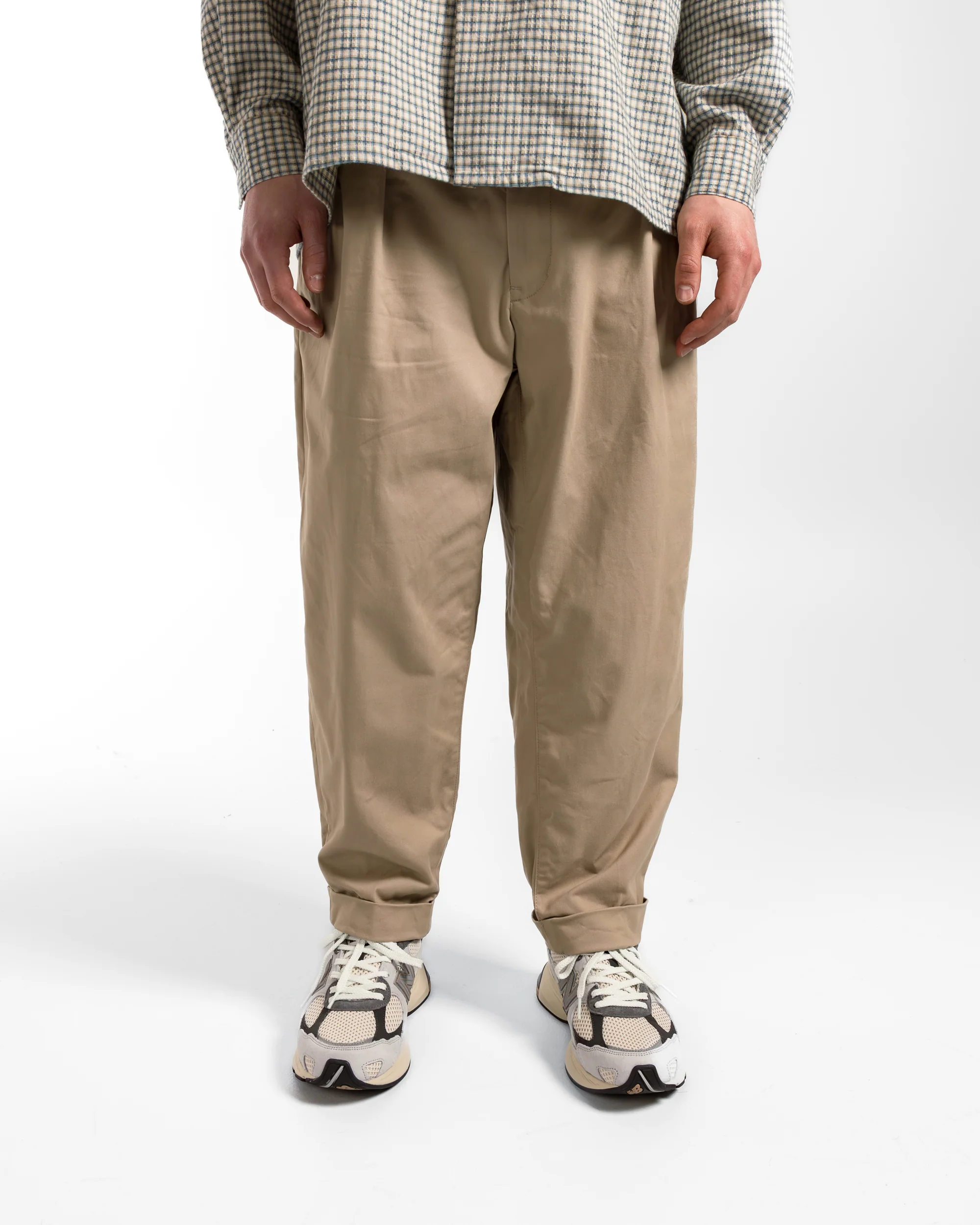 2 Pleat Twill Pants - Khaki - Image 2