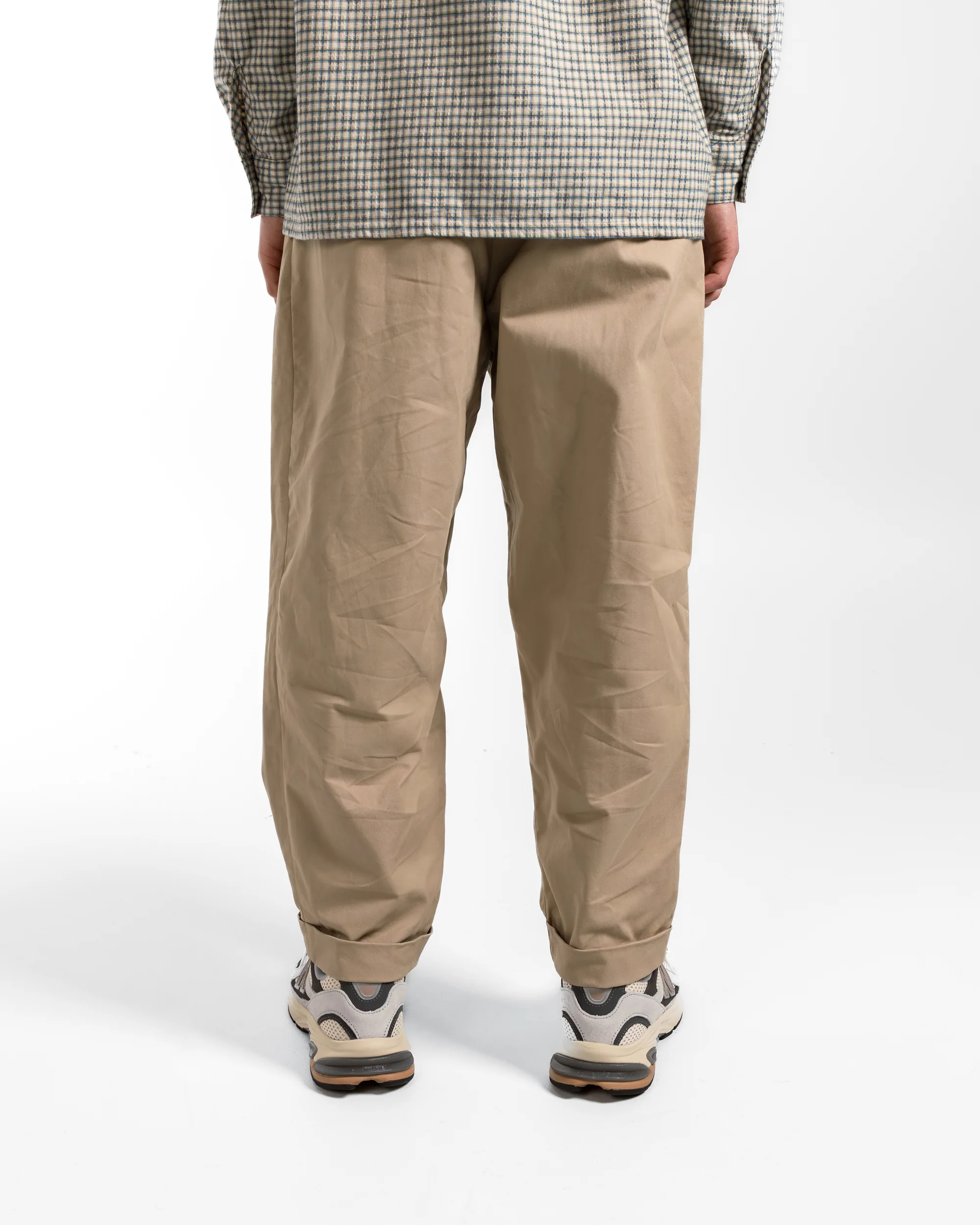 2 Pleat Twill Pants - Khaki - Image 4