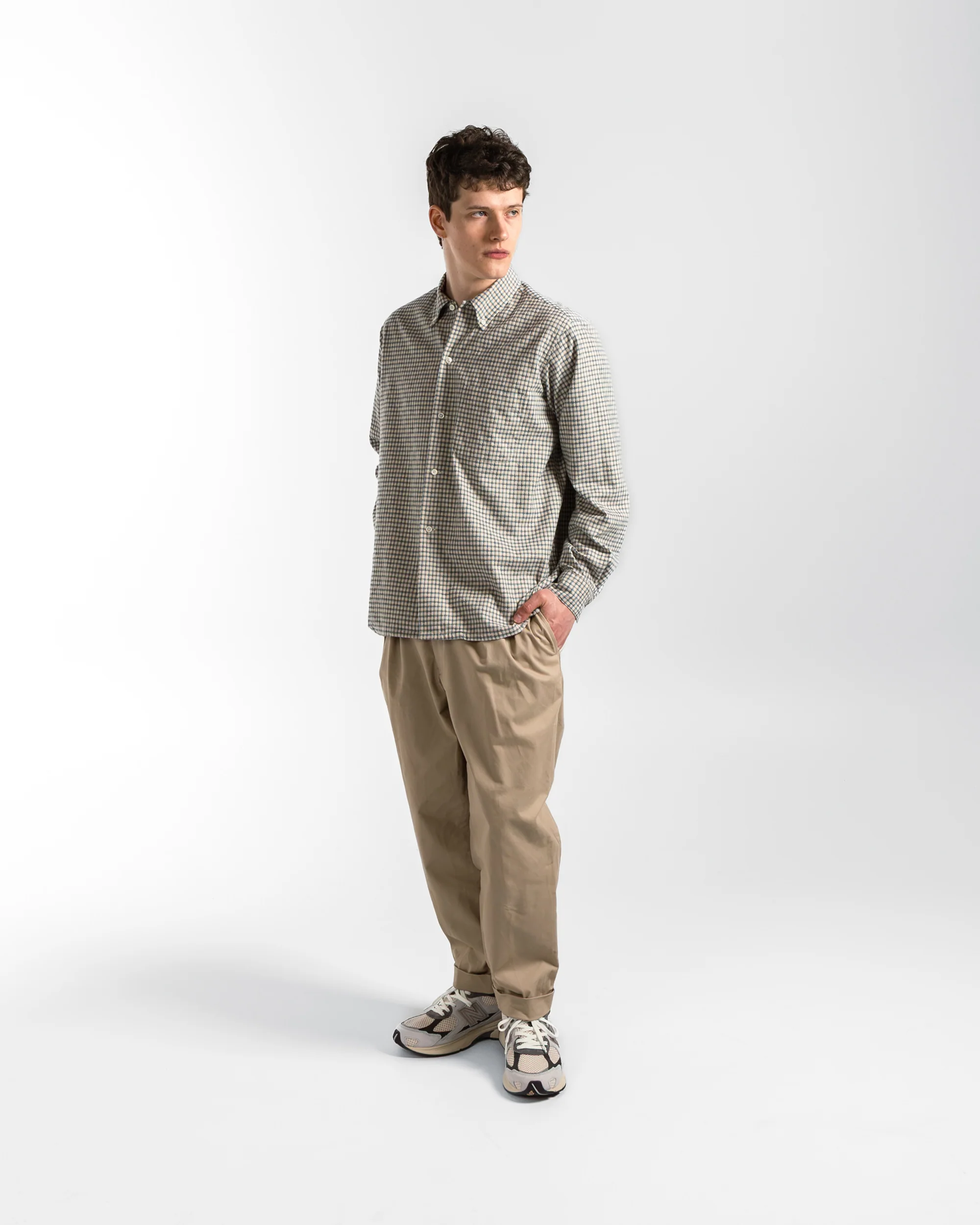 2 Pleat Twill Pants - Khaki - Image 6