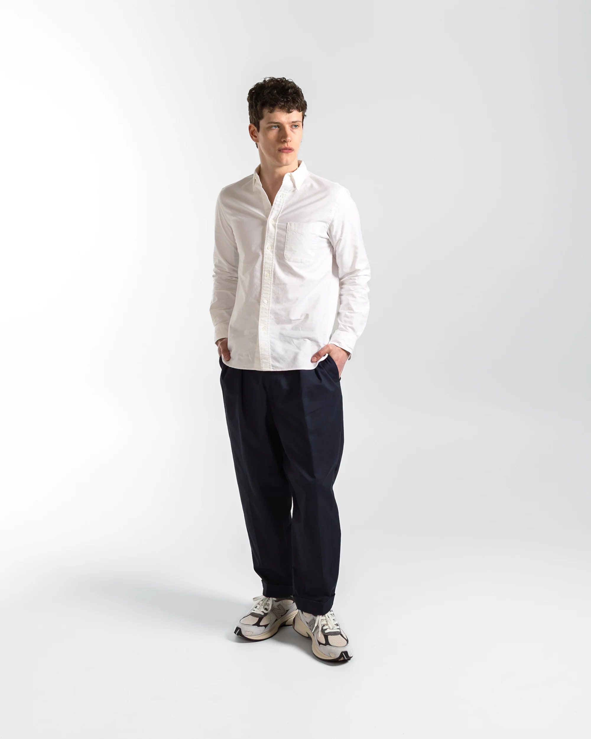 2 Pleat Twill Pants - Navy - Image 6