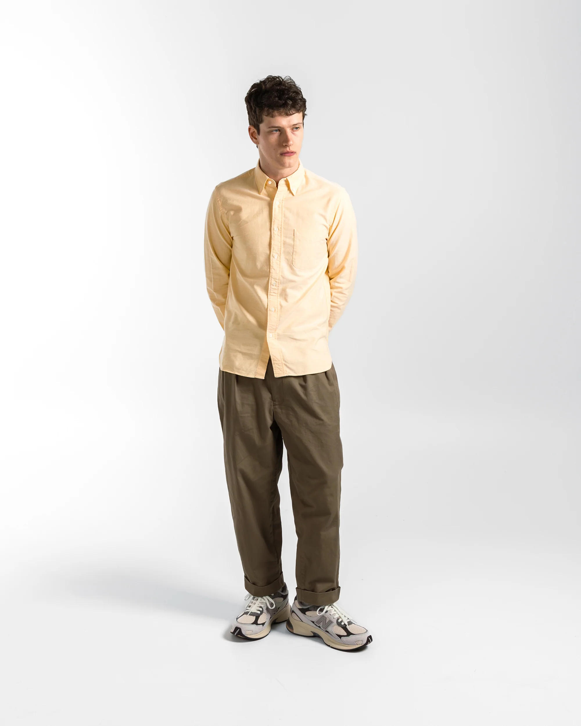 2 Pleat Twill Pants - Olive - Image 6
