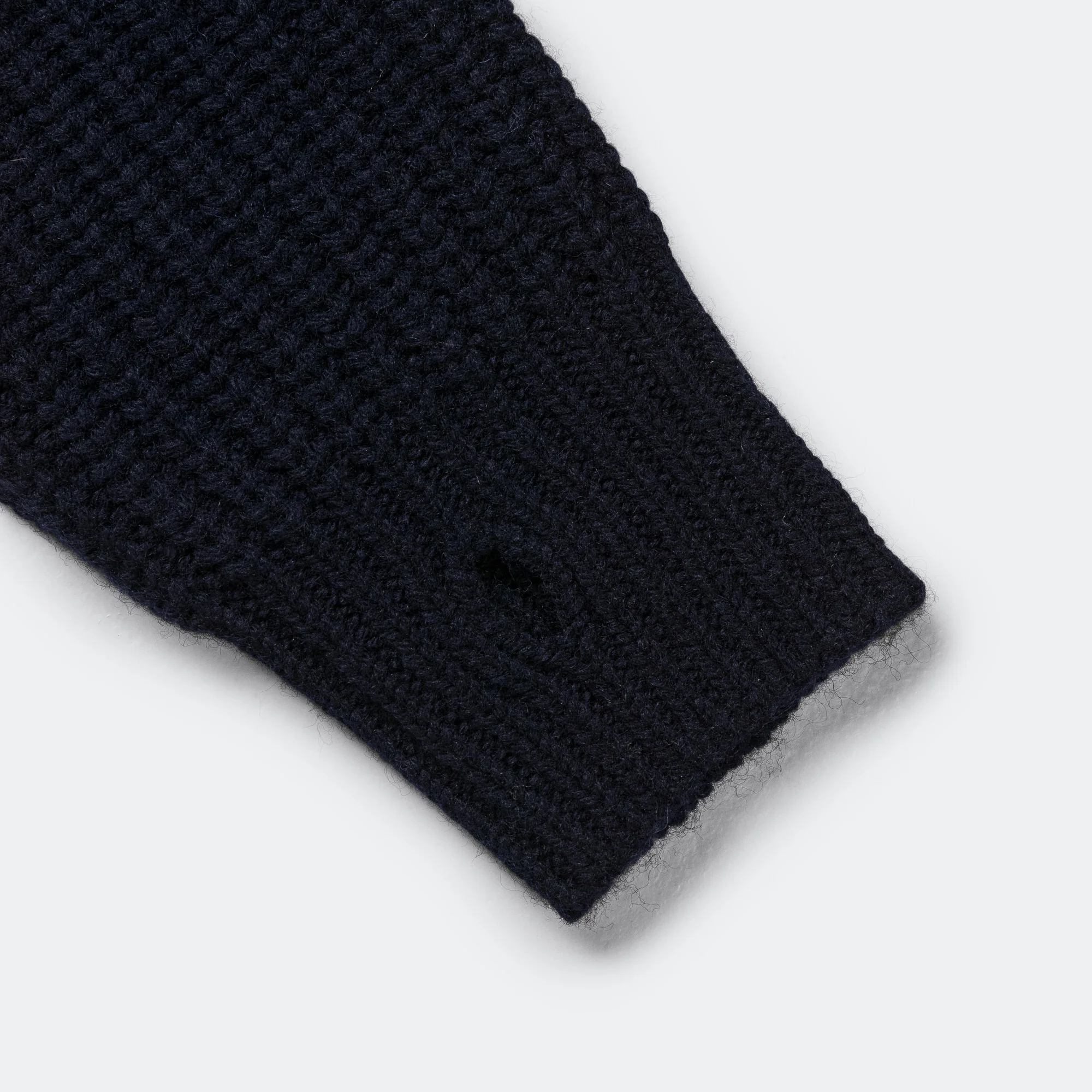 3G Wool Cable Knit ZIP UP Pullover - Navy - Image 9