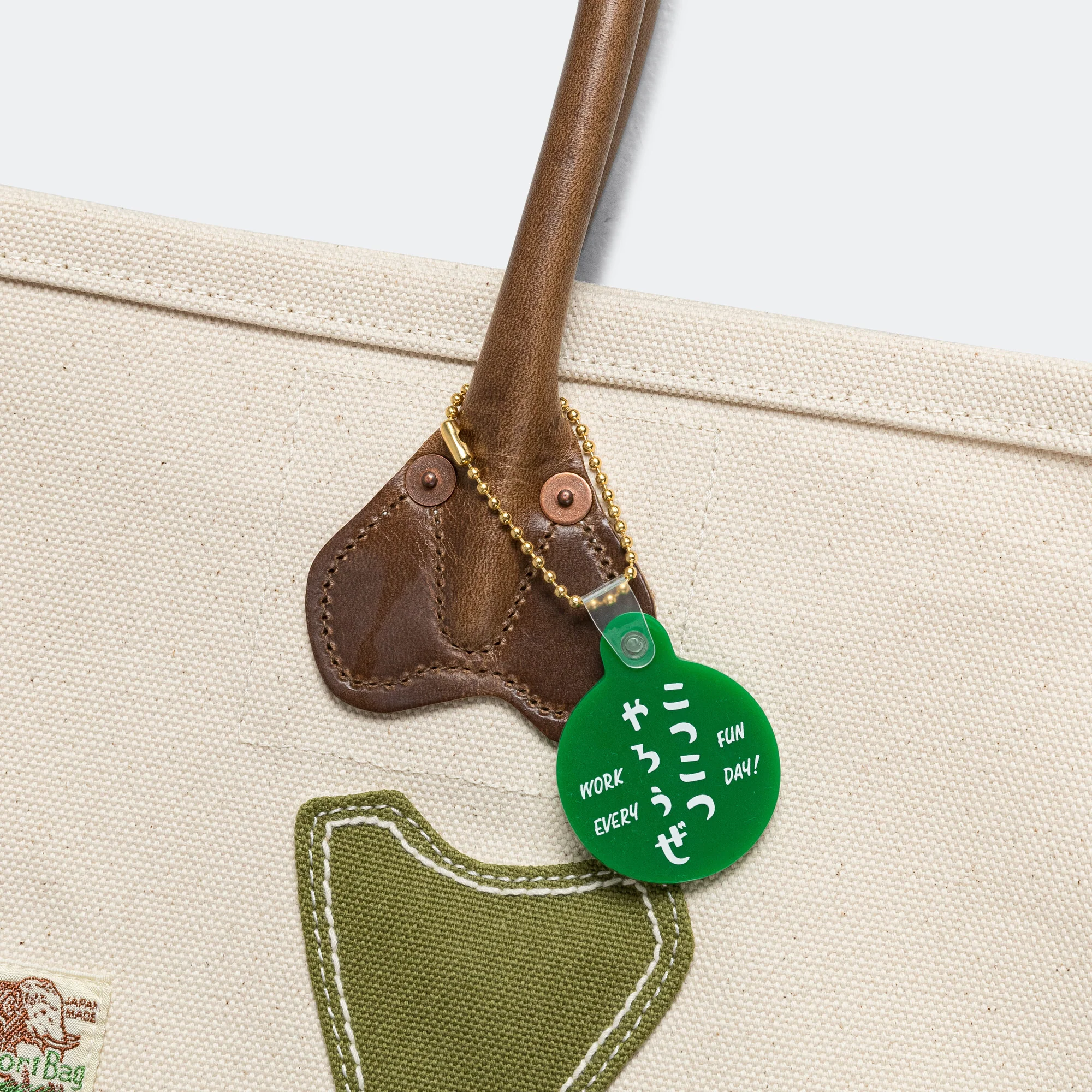 #4 Canvas KO.TSU.KO.TSU. Tote Bag - Ecru/Khaki - Image 3