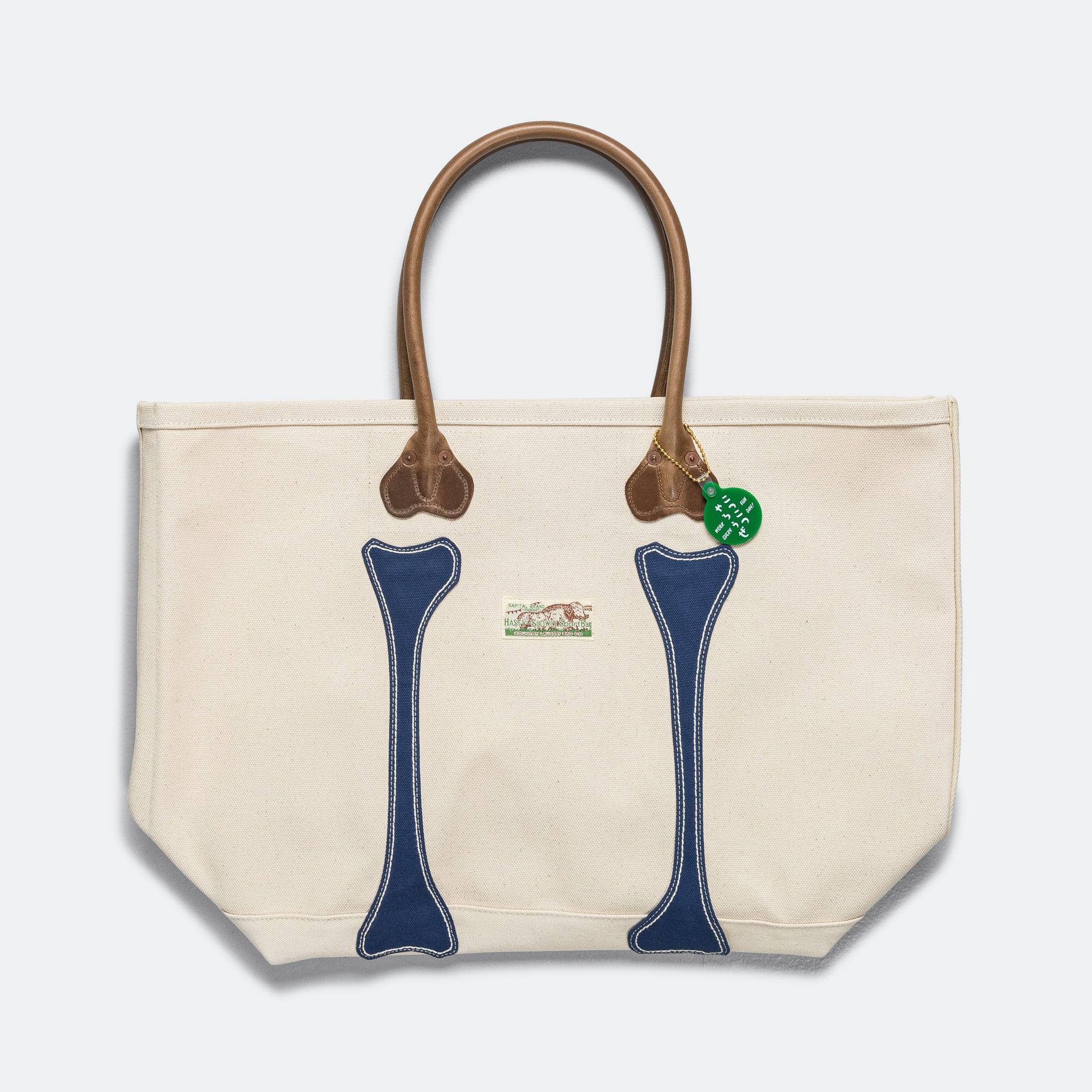 #4 Canvas KO.TSU.KO.TSU. Tote Bag - Ecru/Navy