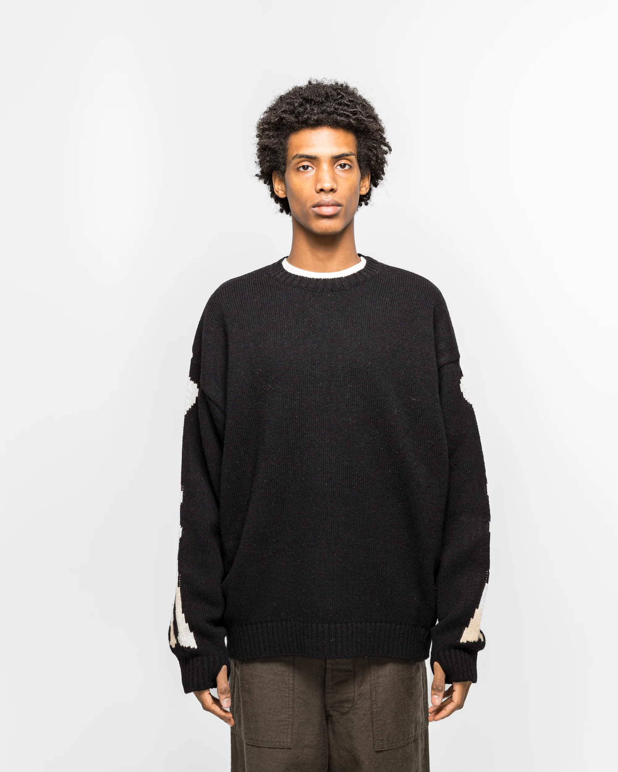 5G Wool BONE Crew Sweater - Black - Image 4