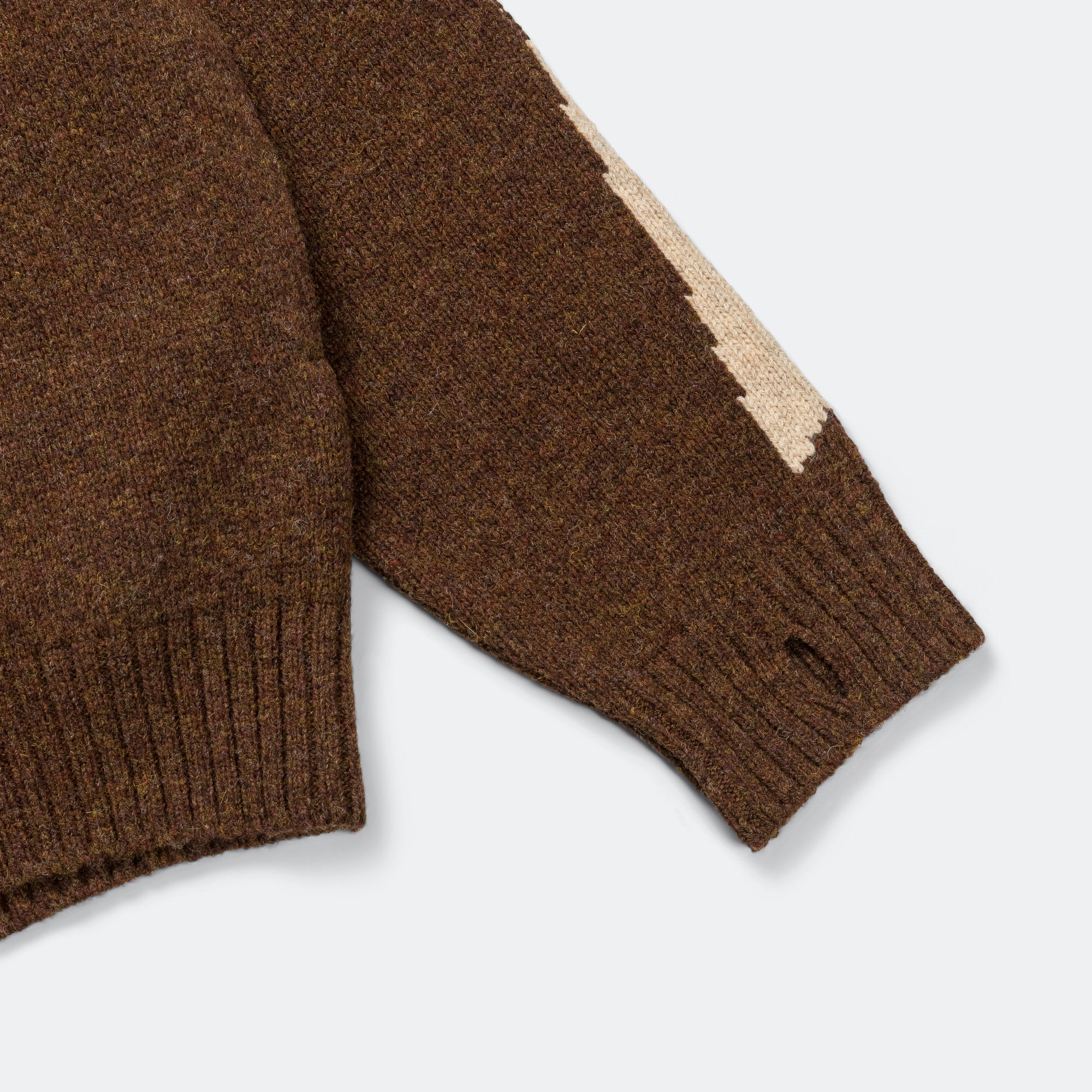 5G Wool BONE Hood Sweater - Brown - Image 5