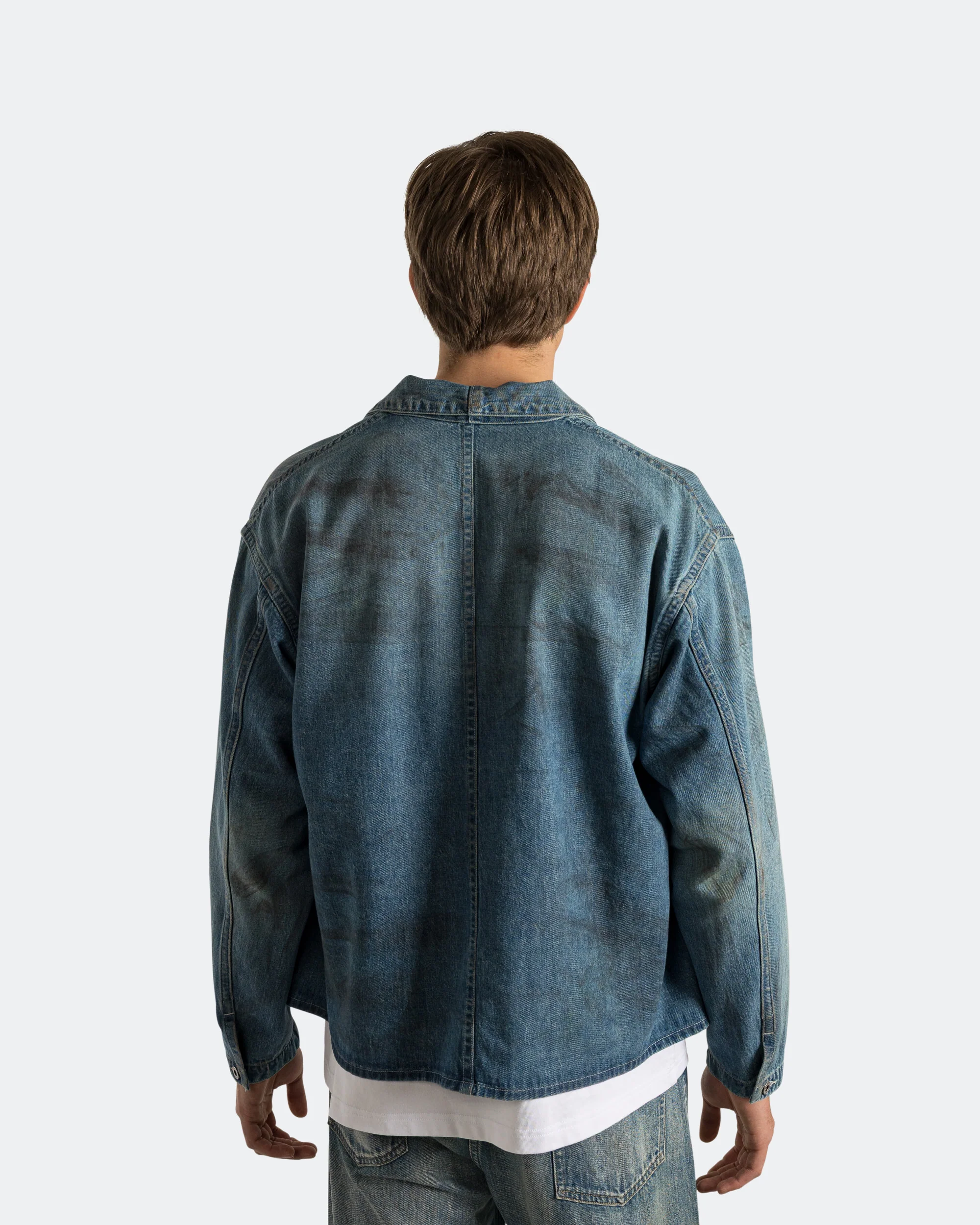 Vintage Denim Coverall Jacket - Indigo - Image 3