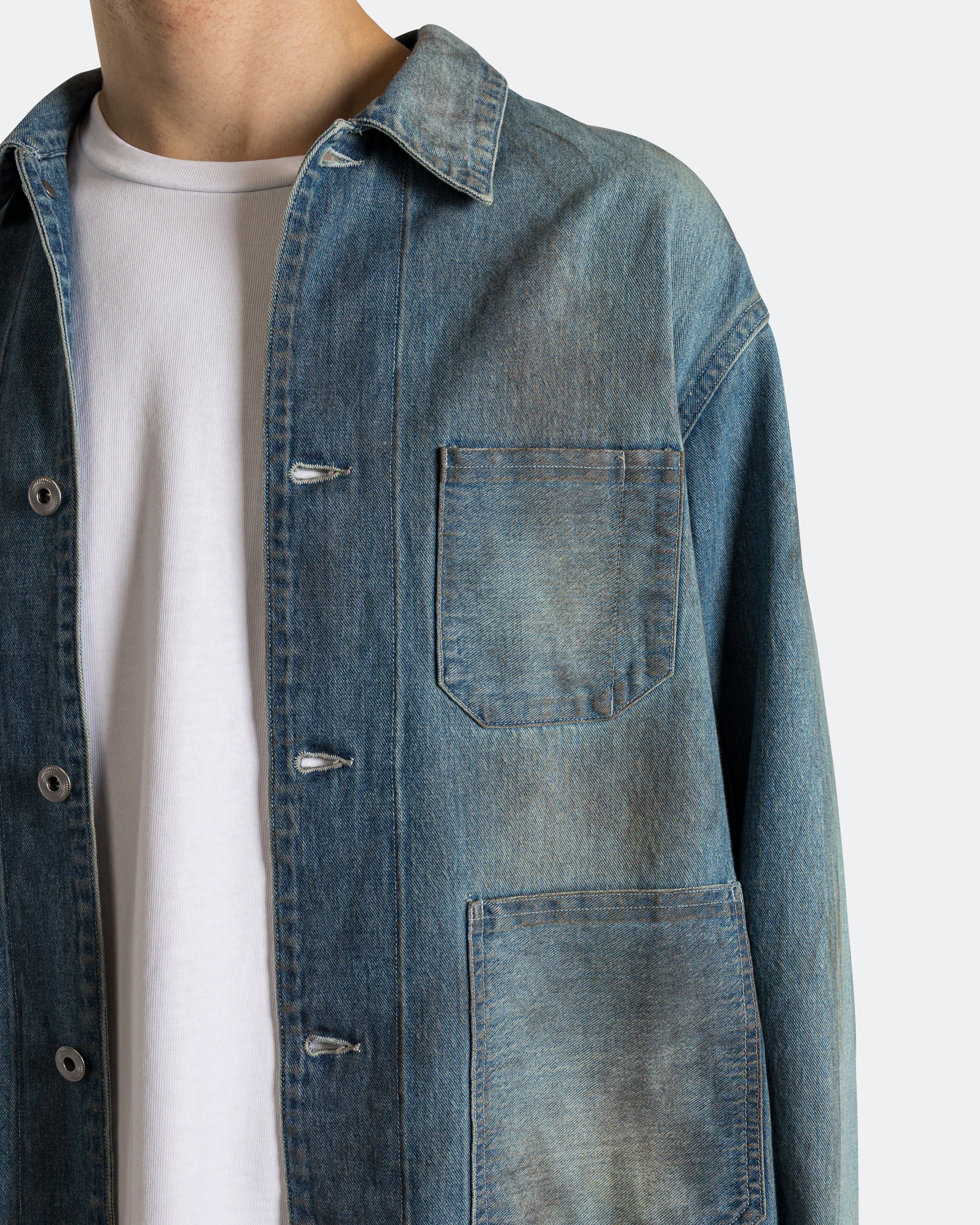 Vintage Denim Coverall Jacket - Indigo - Image 4
