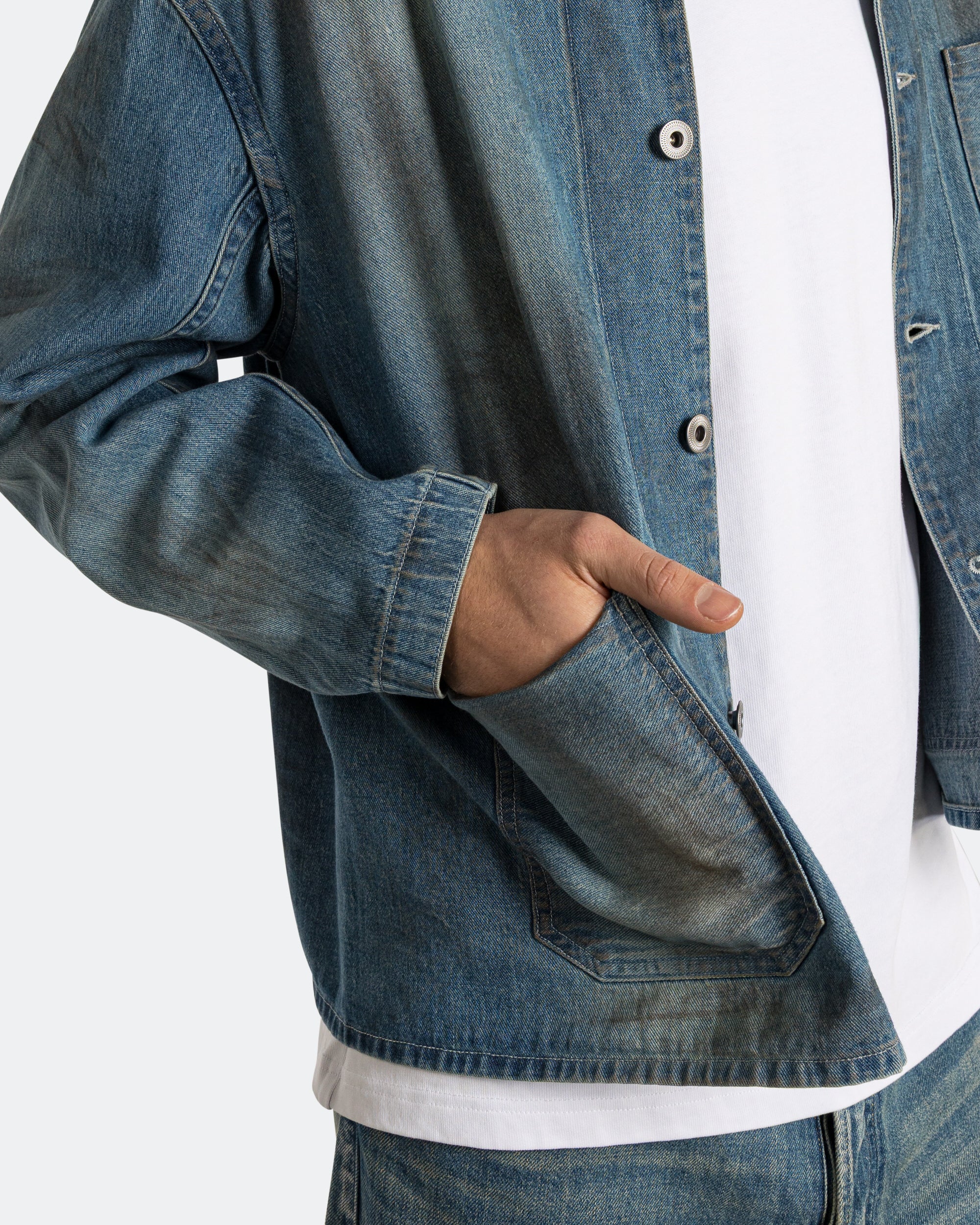 Vintage Denim Coverall Jacket - Indigo - Image 5