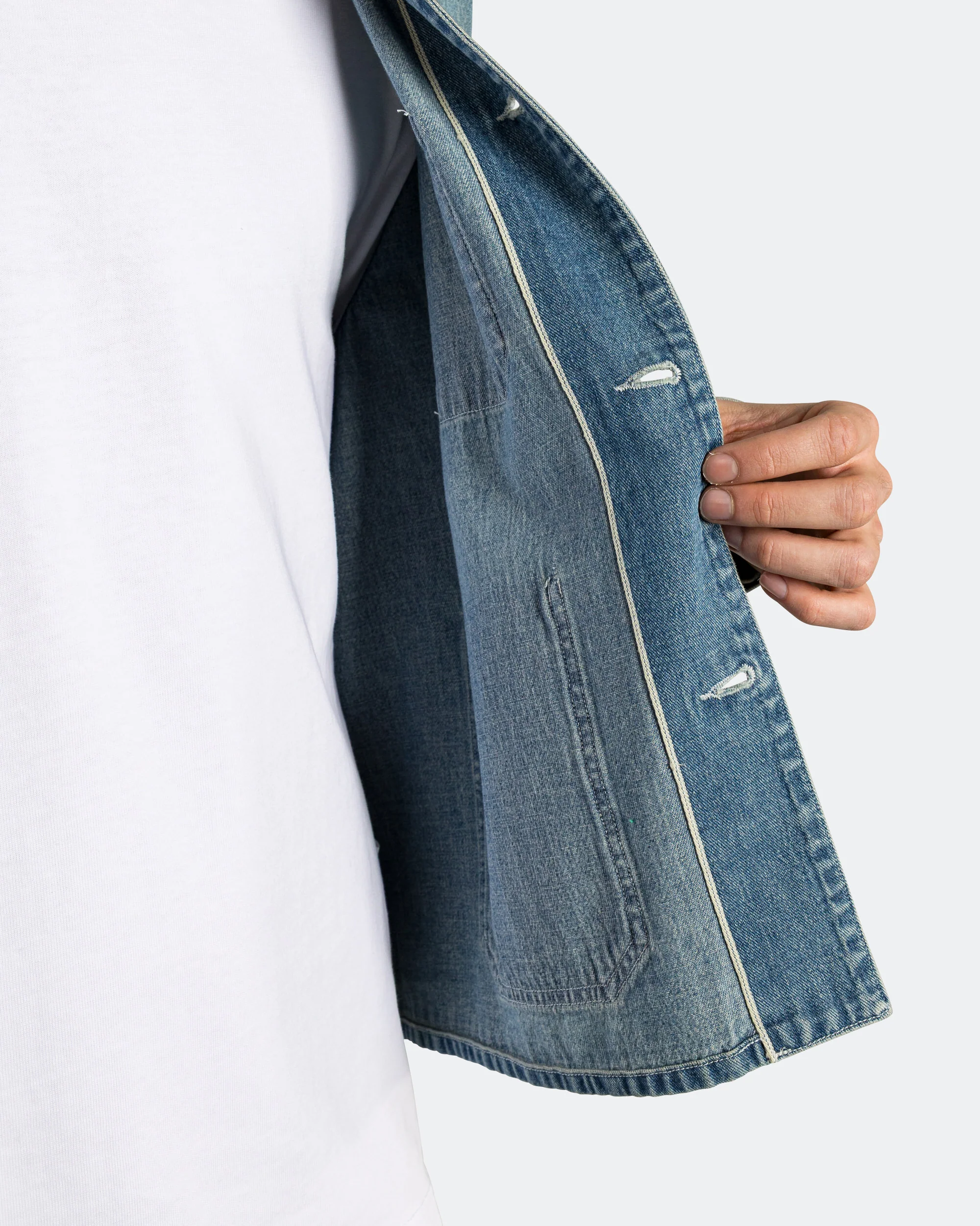 Vintage Denim Coverall Jacket - Indigo - Image 6