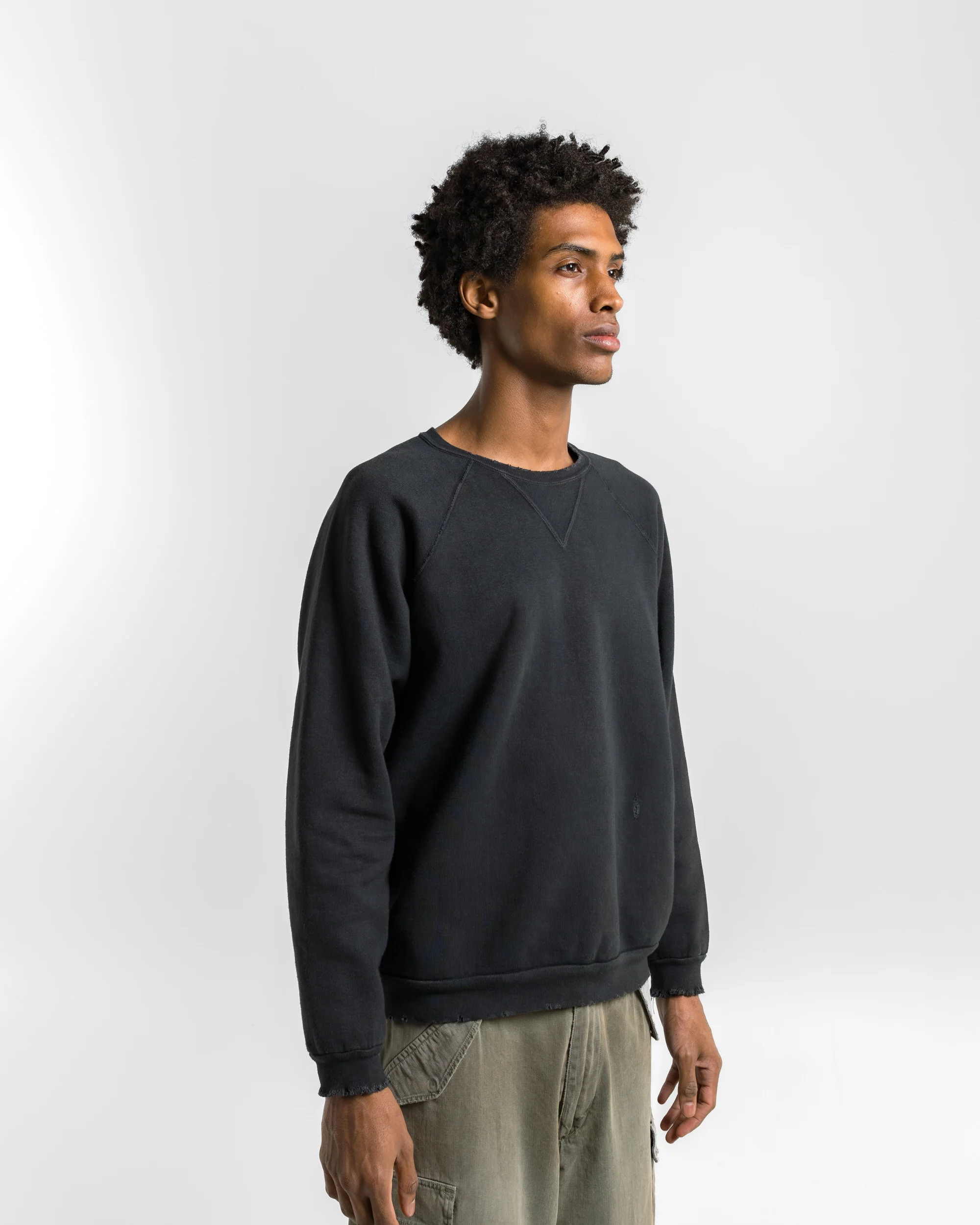 Vintage Double V Sweatshirt - Black - Image 3