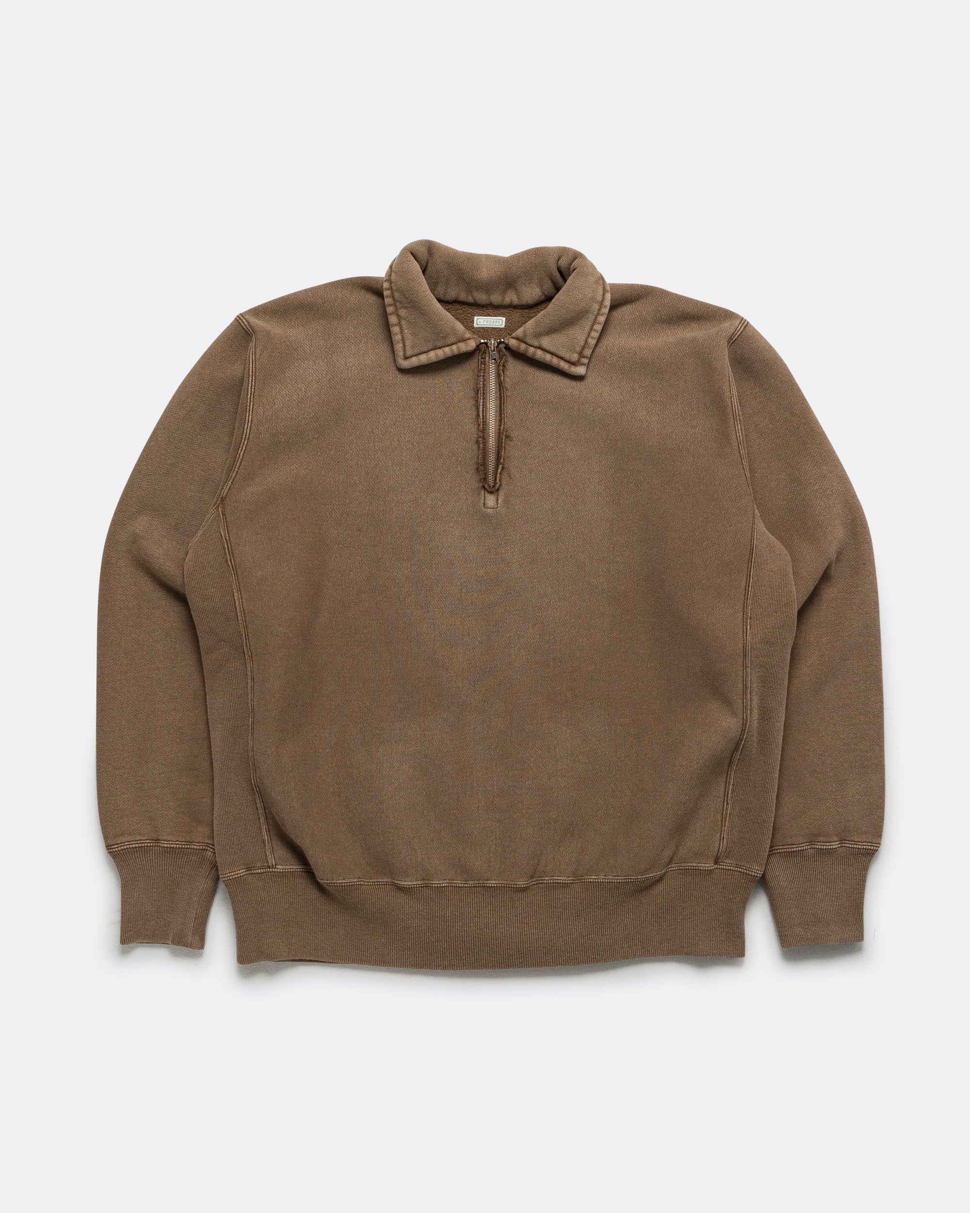 Vintage Half Zip Sweatshirt - Brown