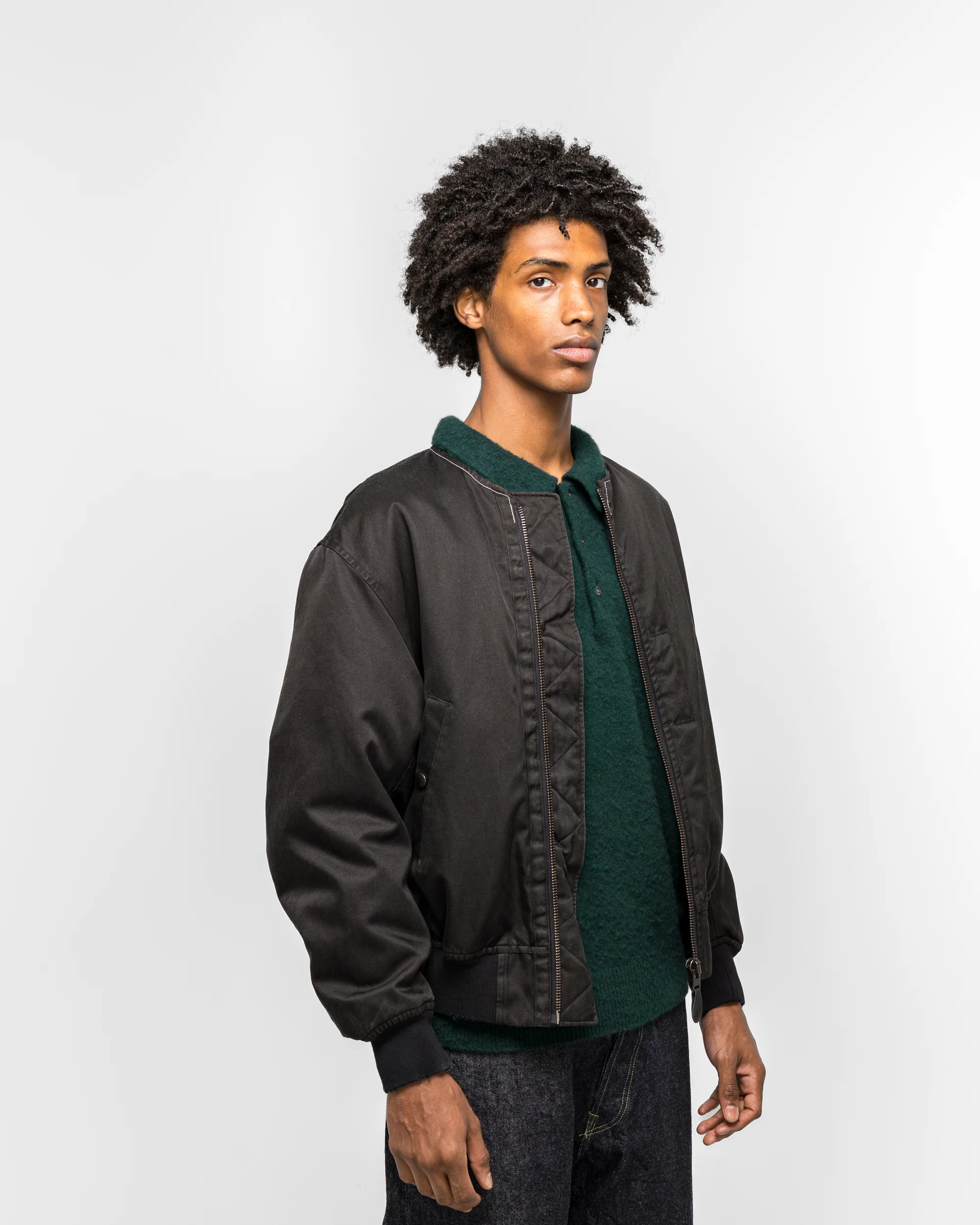 Vintage Silk Flight Custom Jacket - Black - Image 3