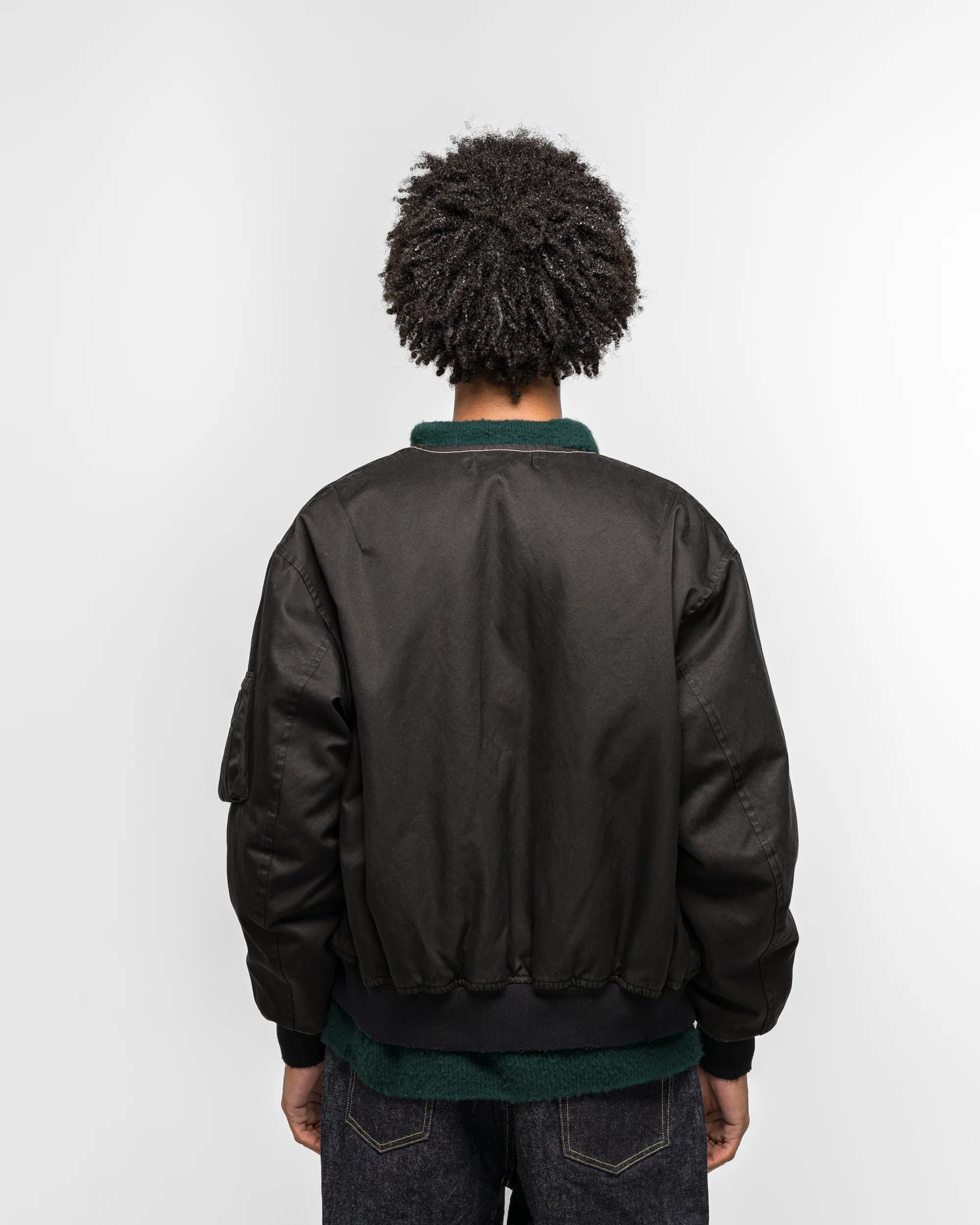 Vintage Silk Flight Custom Jacket - Black - Image 4