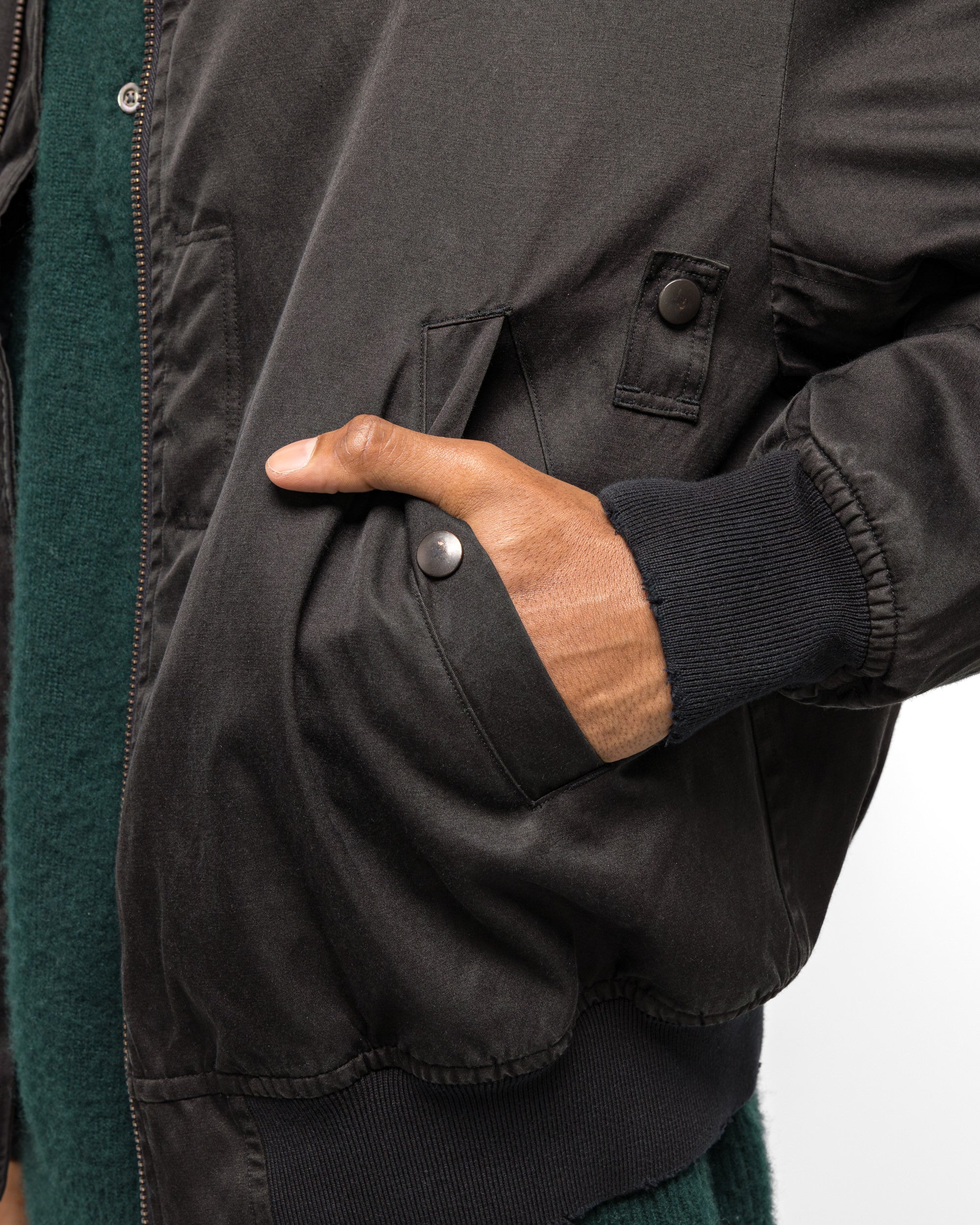 Vintage Silk Flight Custom Jacket - Black - Image 6