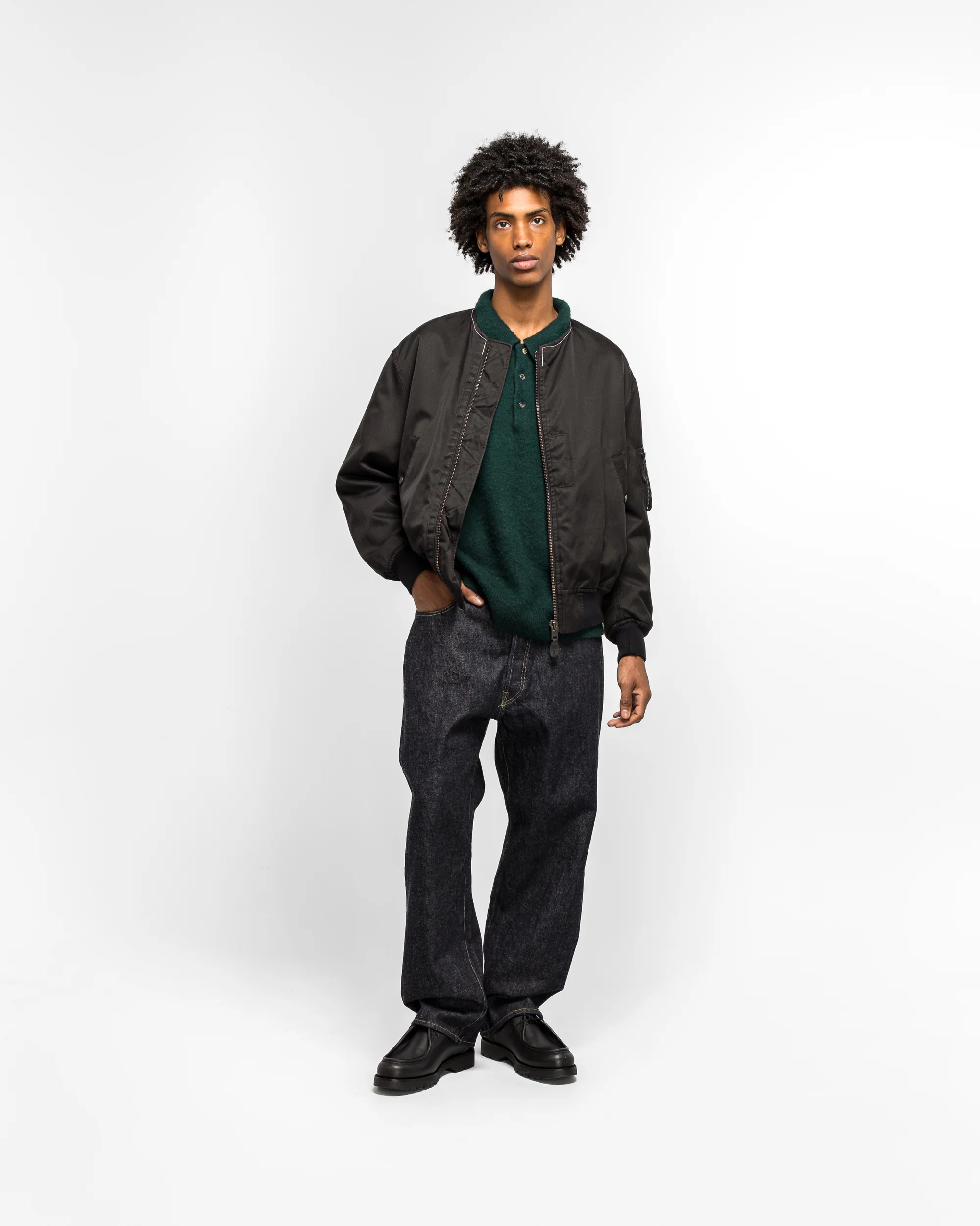 Vintage Silk Flight Custom Jacket - Black - Image 7