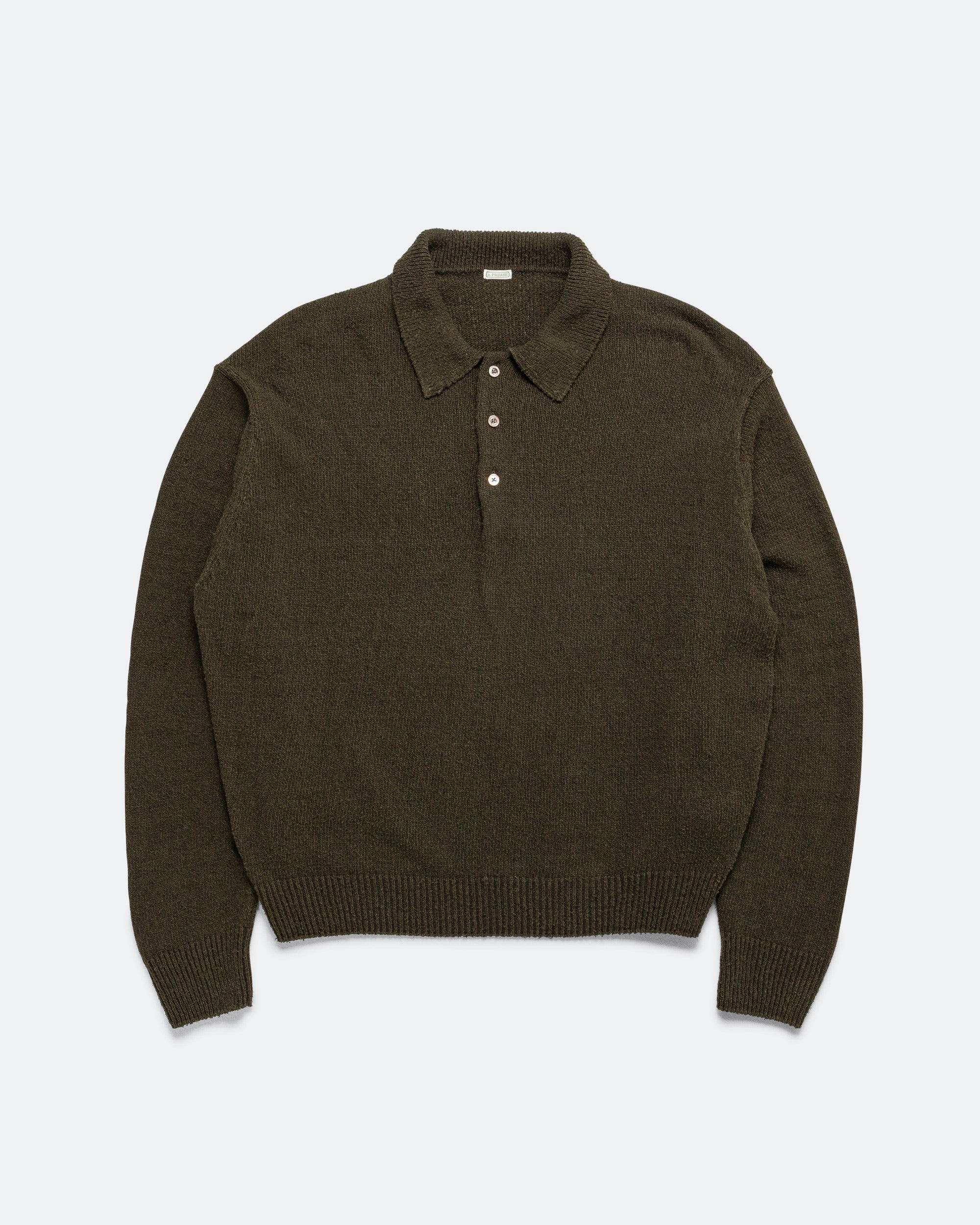 Washed Silk Nep Polo Shirt - Olive