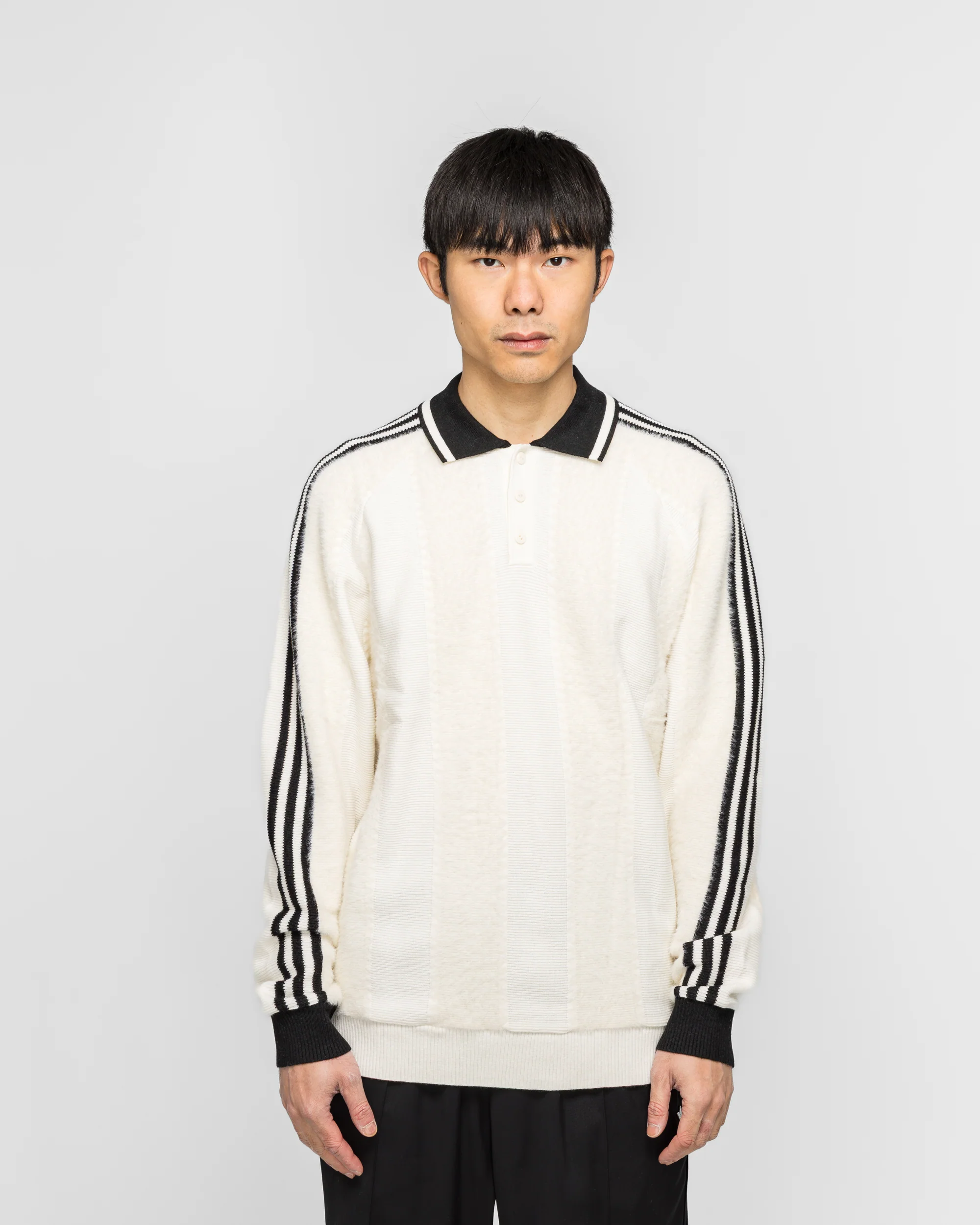 Knitted Jersey Polo - Cream White - Image 2
