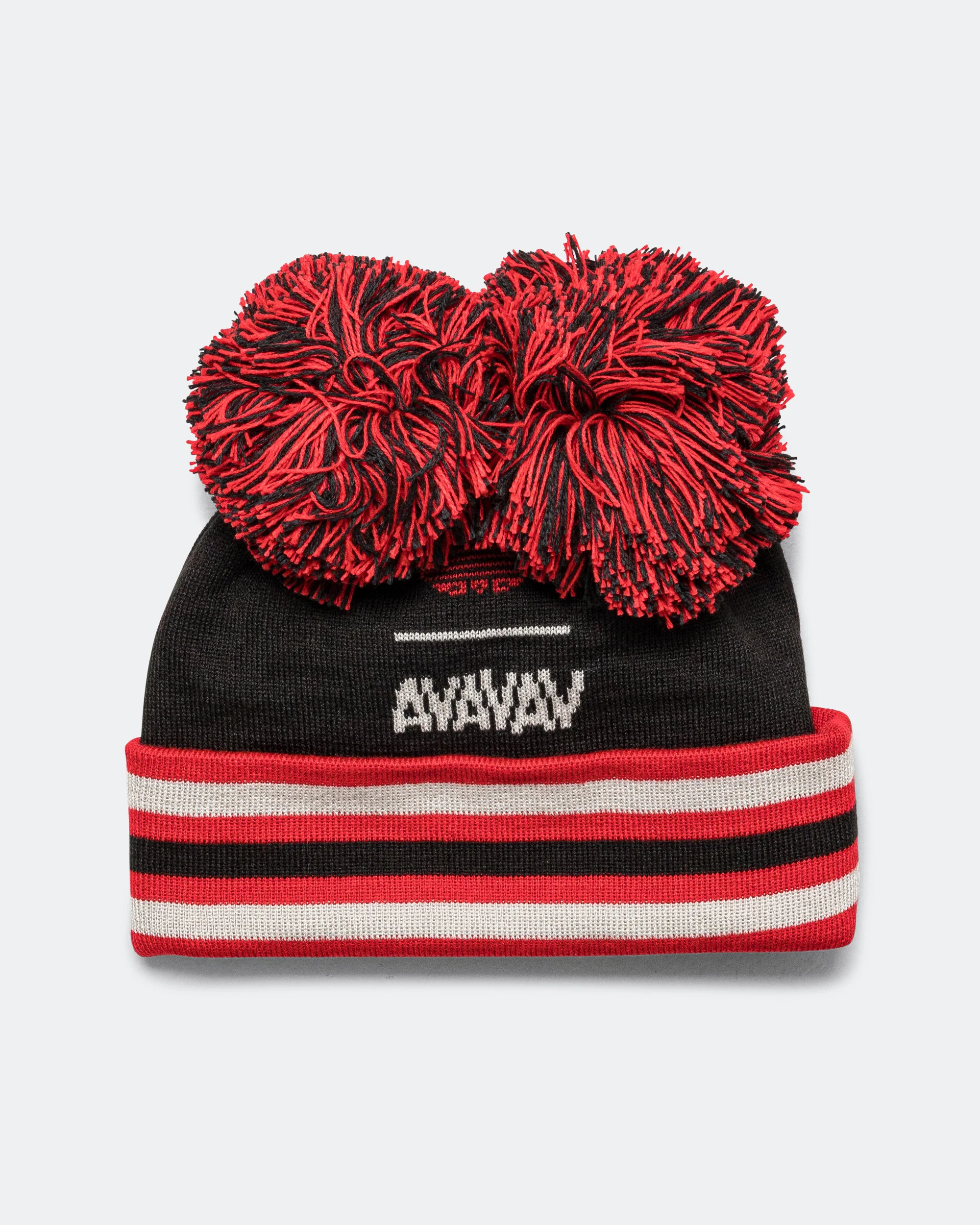 Pom Pom Beanie x AVAVAV - Black/Better Scarlet