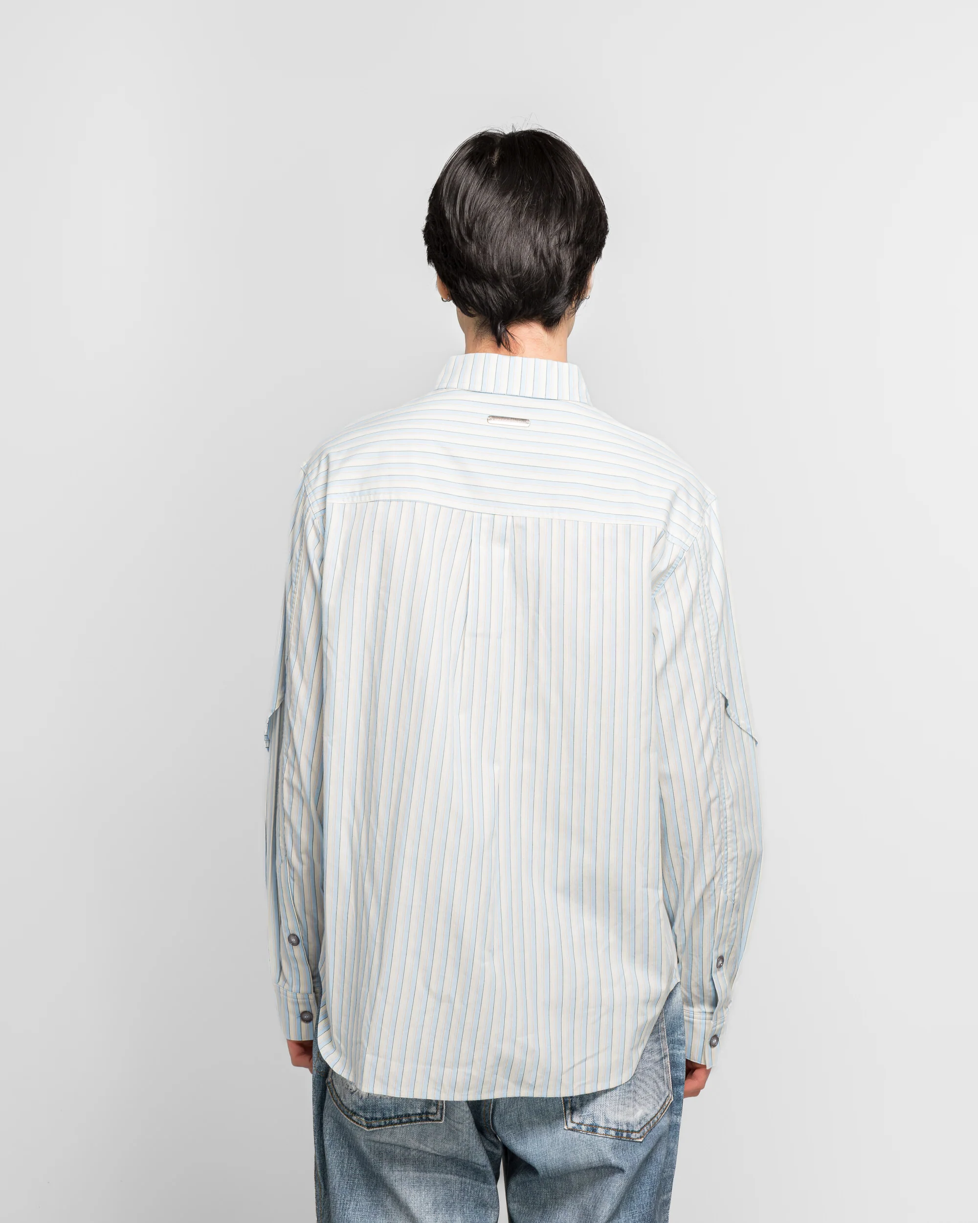 Stripe Layered Shirt - Blue - Image 4
