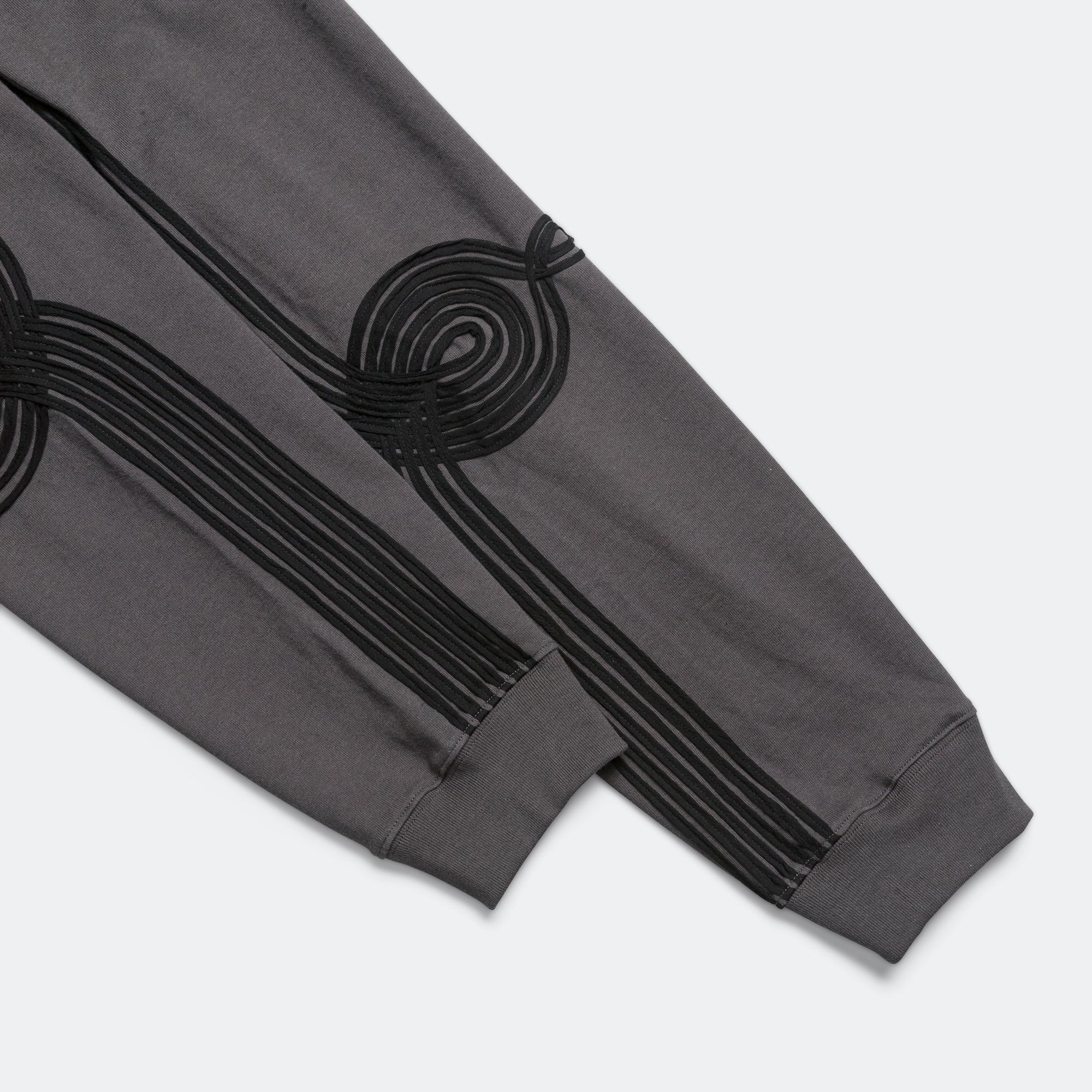 Applique Oversized Crew Neck - Washed Black Soft Roots Jersey - Image 7