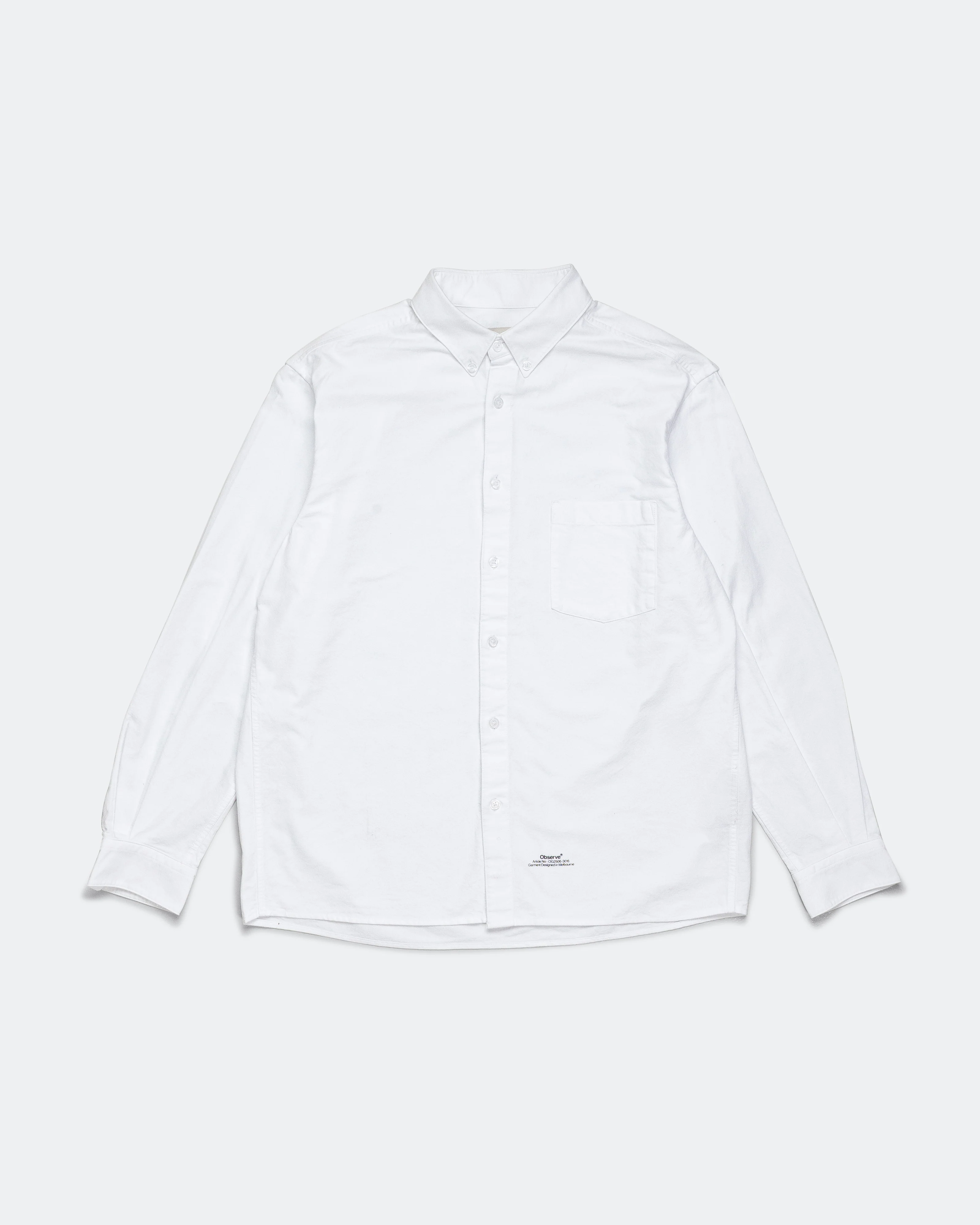 Article Stamp Oxford Shirt - White