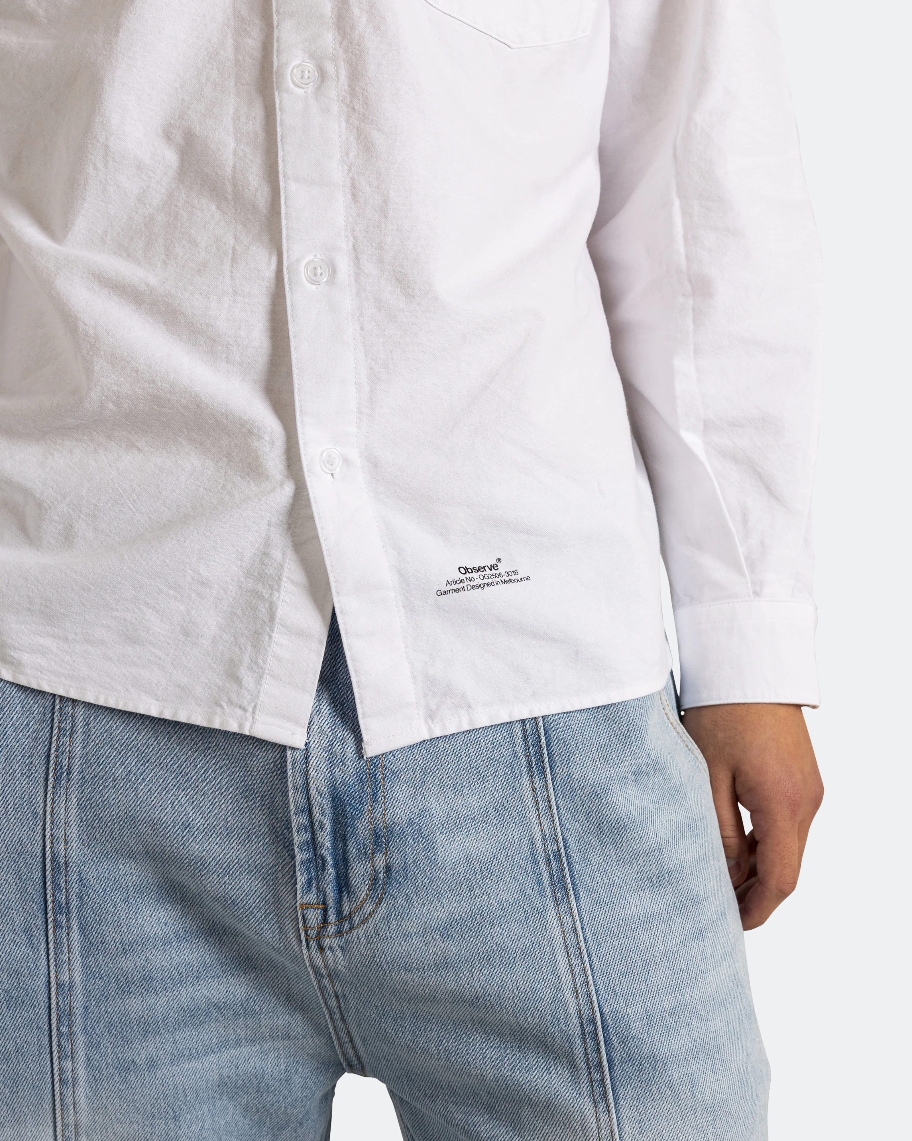Article Stamp Oxford Shirt - White - Image 5