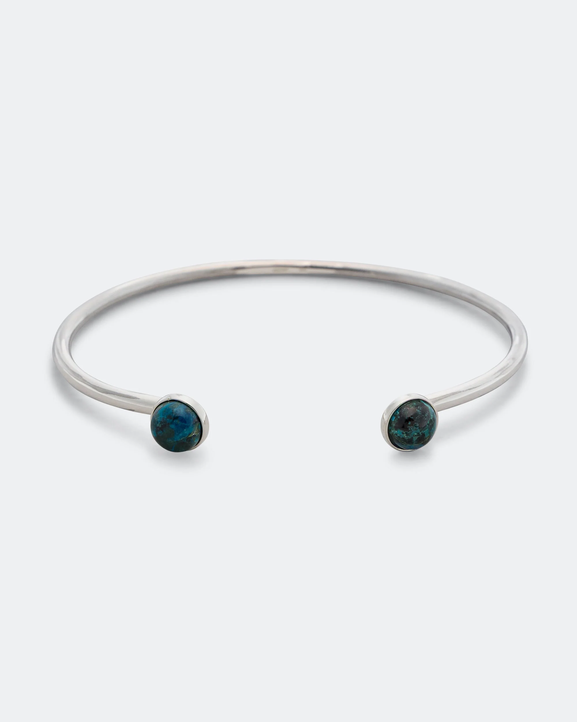 Bangle Bracelet - 925 Silver/Chrysocolla