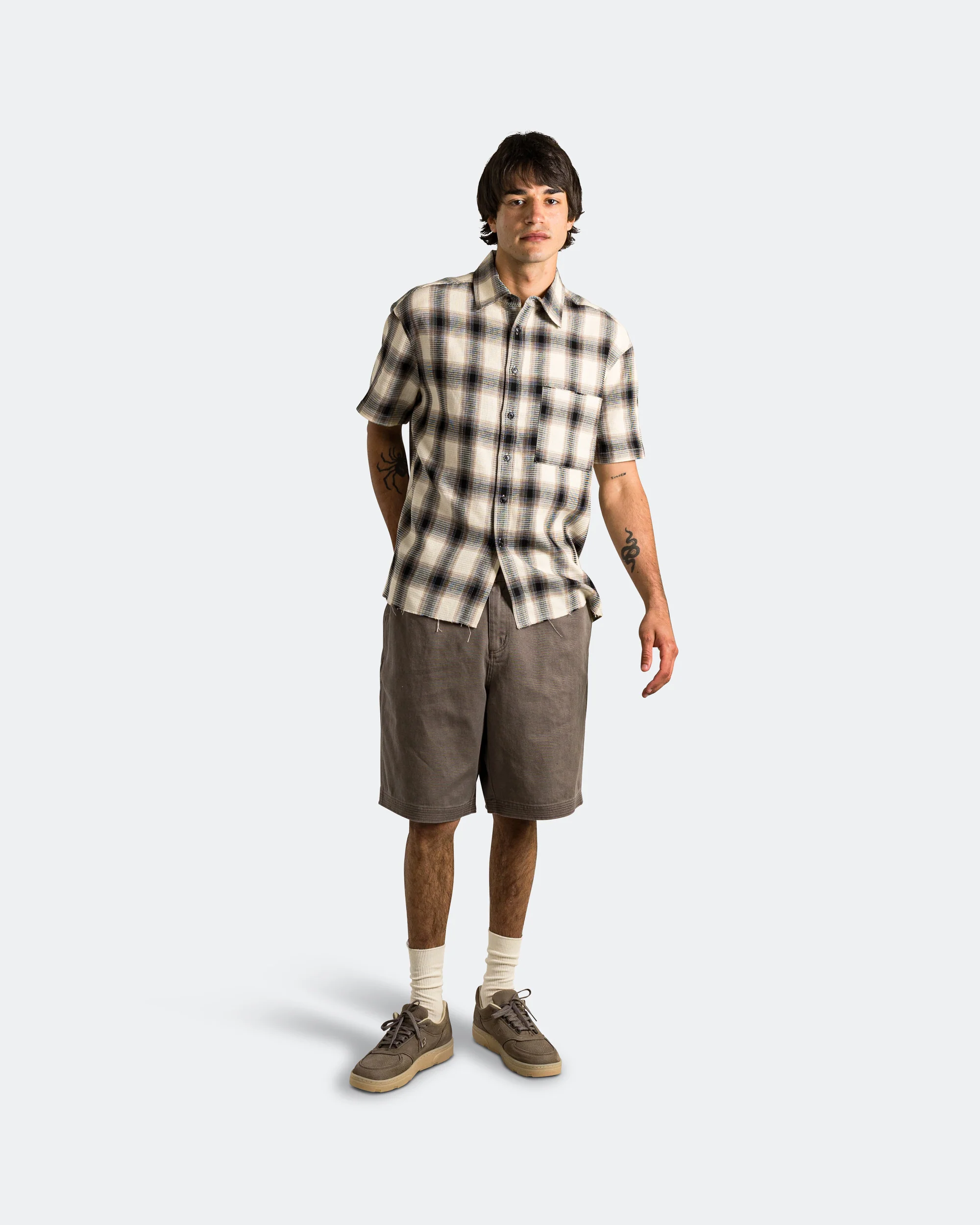 Hold SS Shirt - Black/Brown Check - Image 6