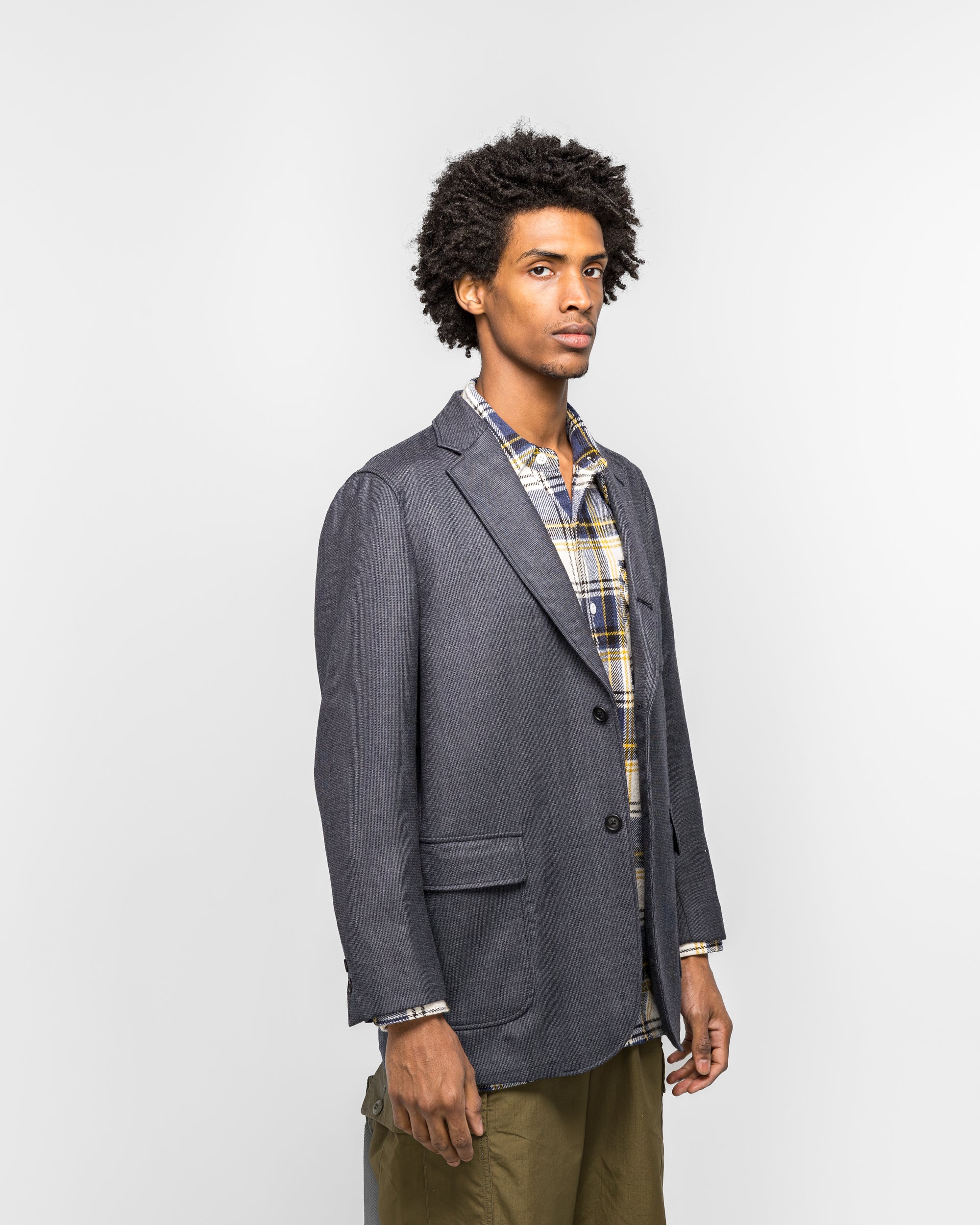3B Blazer Box-Fit Wool Double Weave - Navy - Image 3