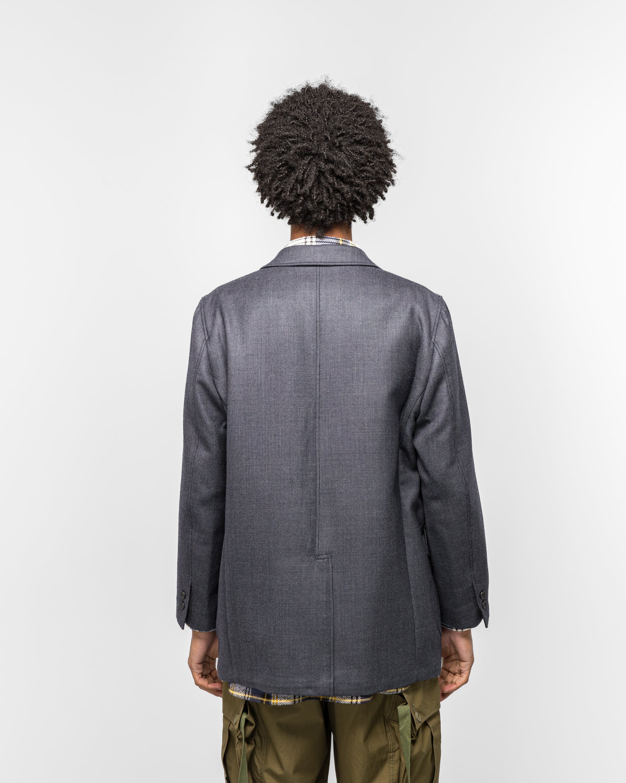 3B Blazer Box-Fit Wool Double Weave - Navy - Image 4