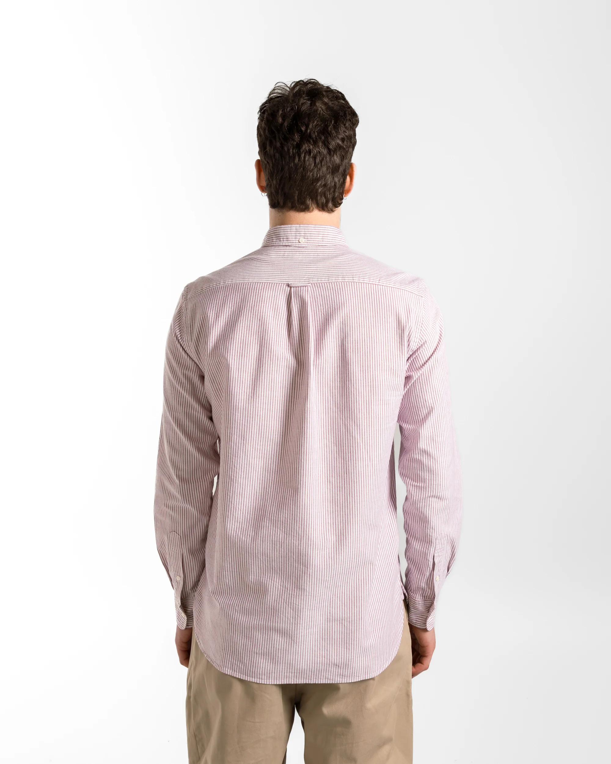 B.D. Oxford Candy Stripe Shirt - Wine - Image 4