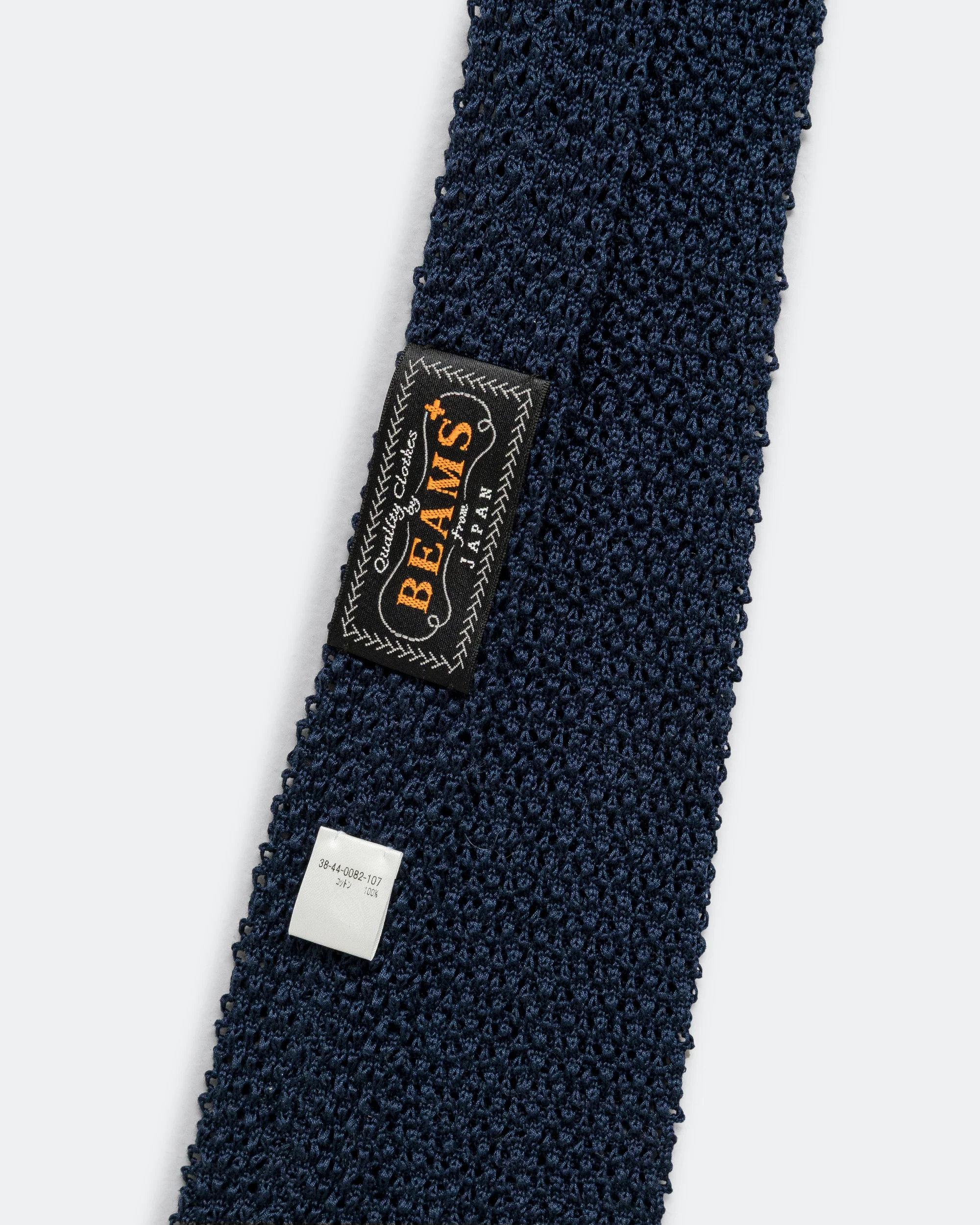 Cotton Knit Tie Solid - Navy - Image 3