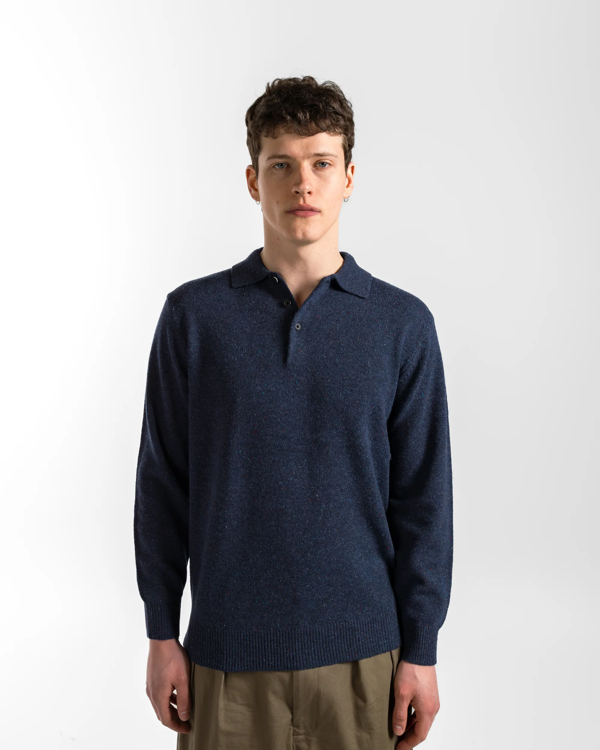 Knit Polo Nep 9G - Navy - Image 2