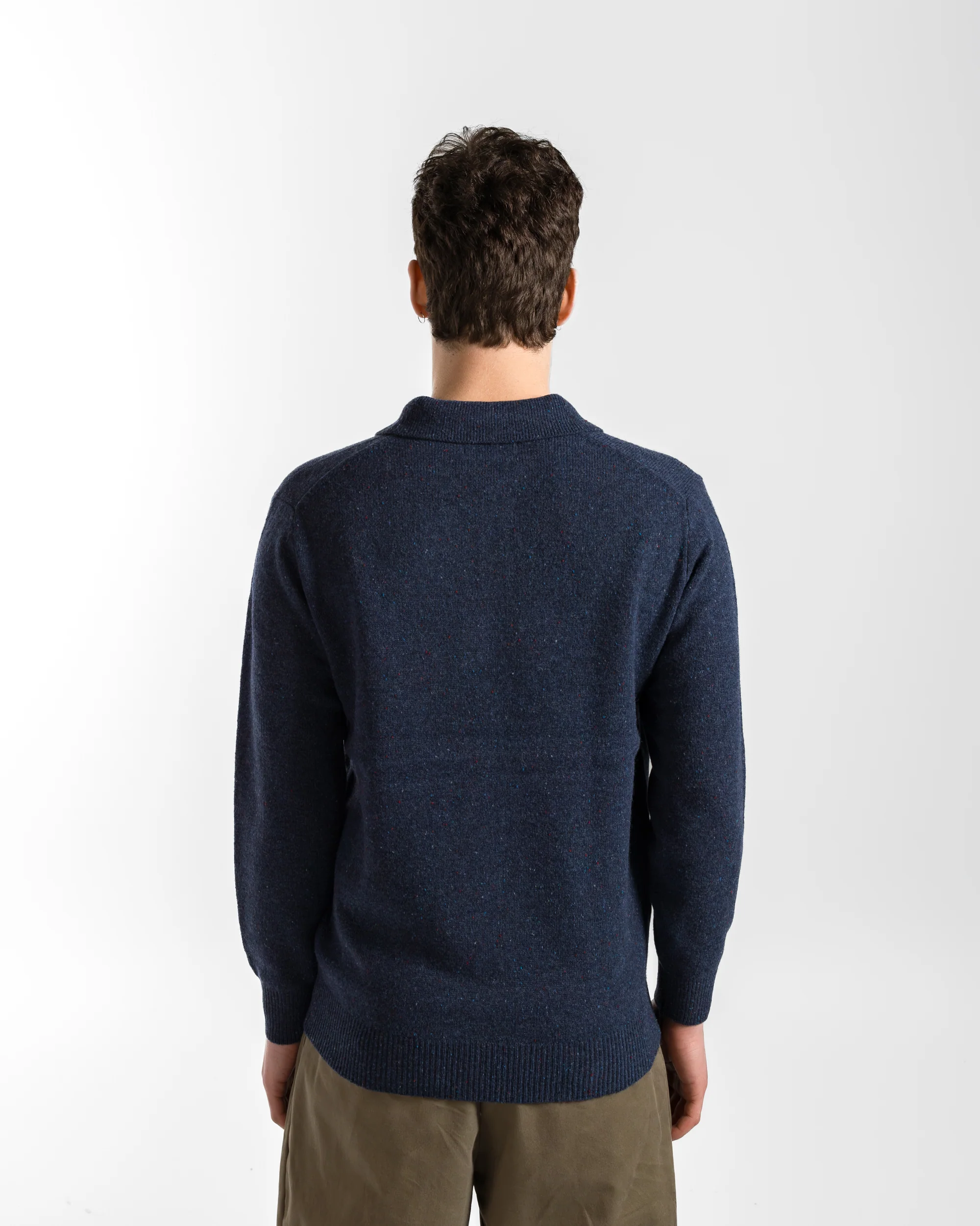 Knit Polo Nep 9G - Navy - Image 4