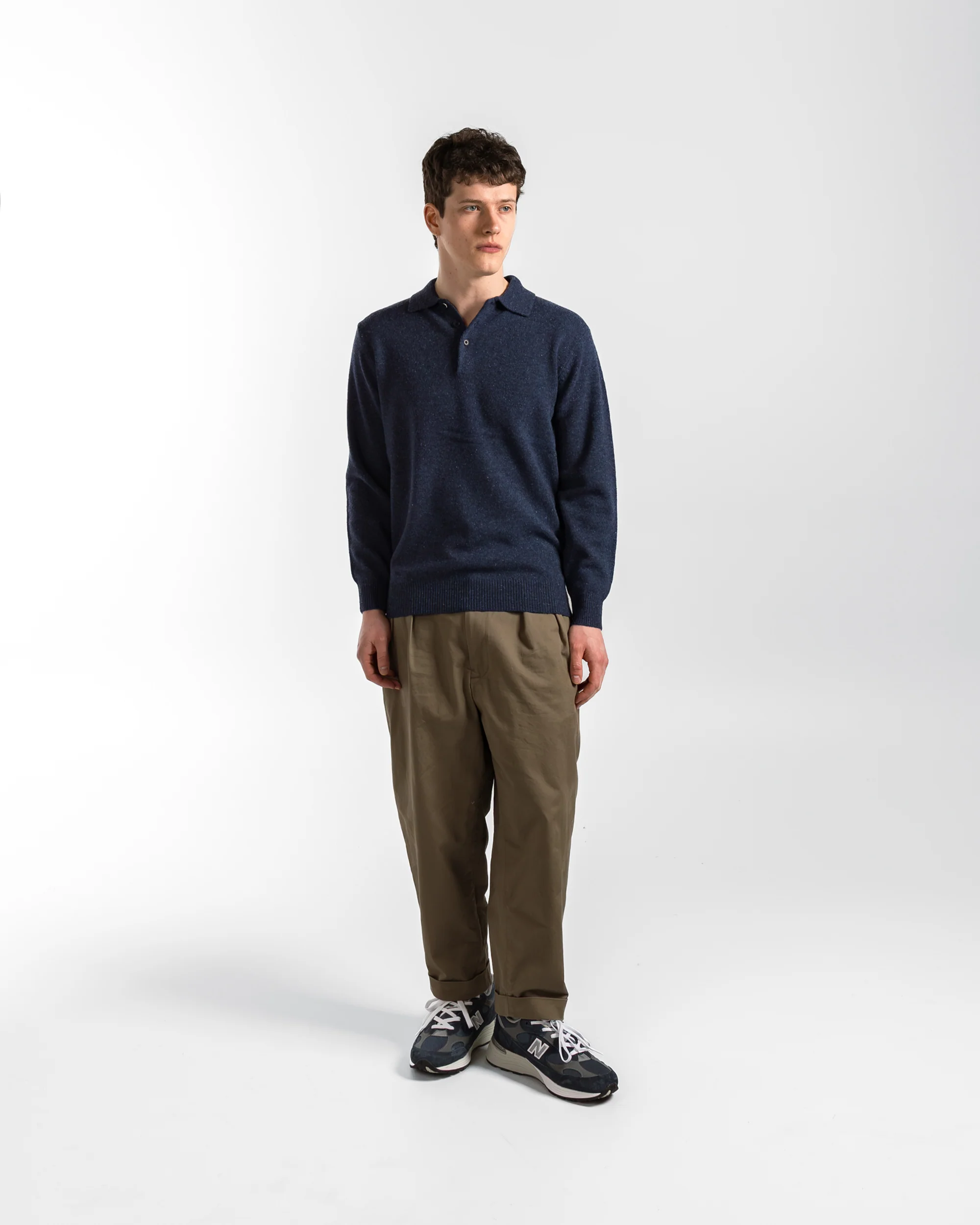 Knit Polo Nep 9G - Navy - Image 5