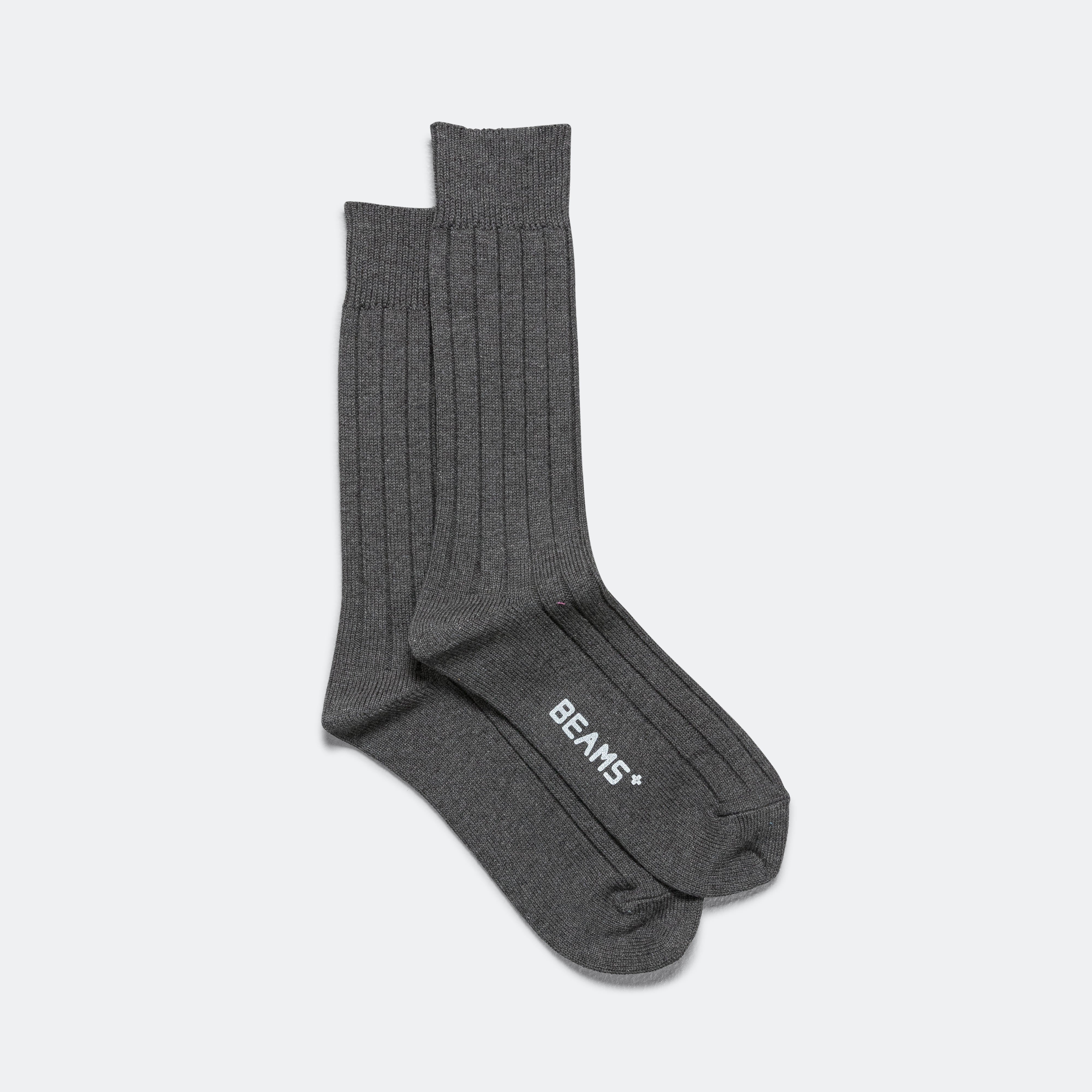 Solid Ribs Socks - Charcoal - Image 2