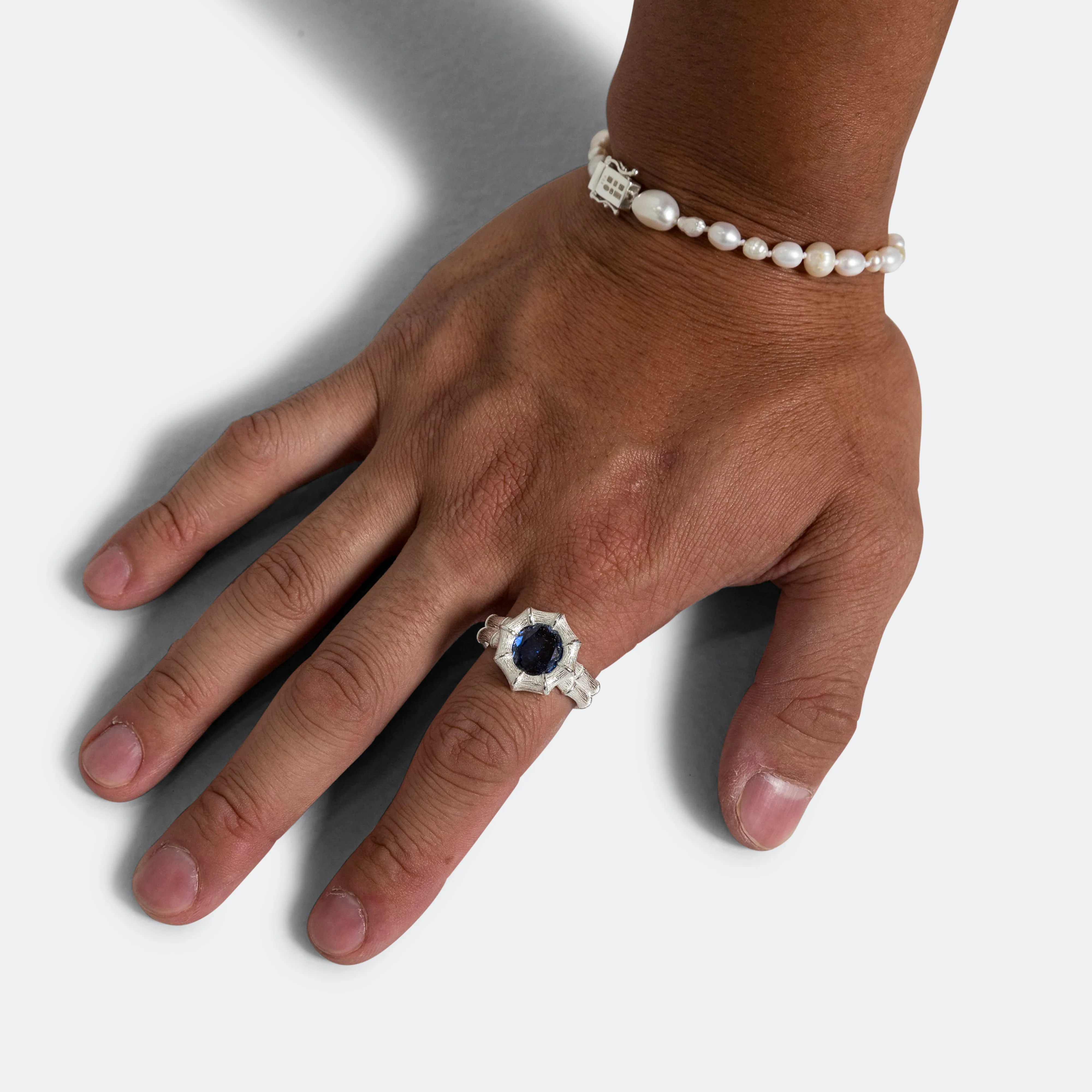 Bamboo Ring - Blue/925 Silver - Image 2