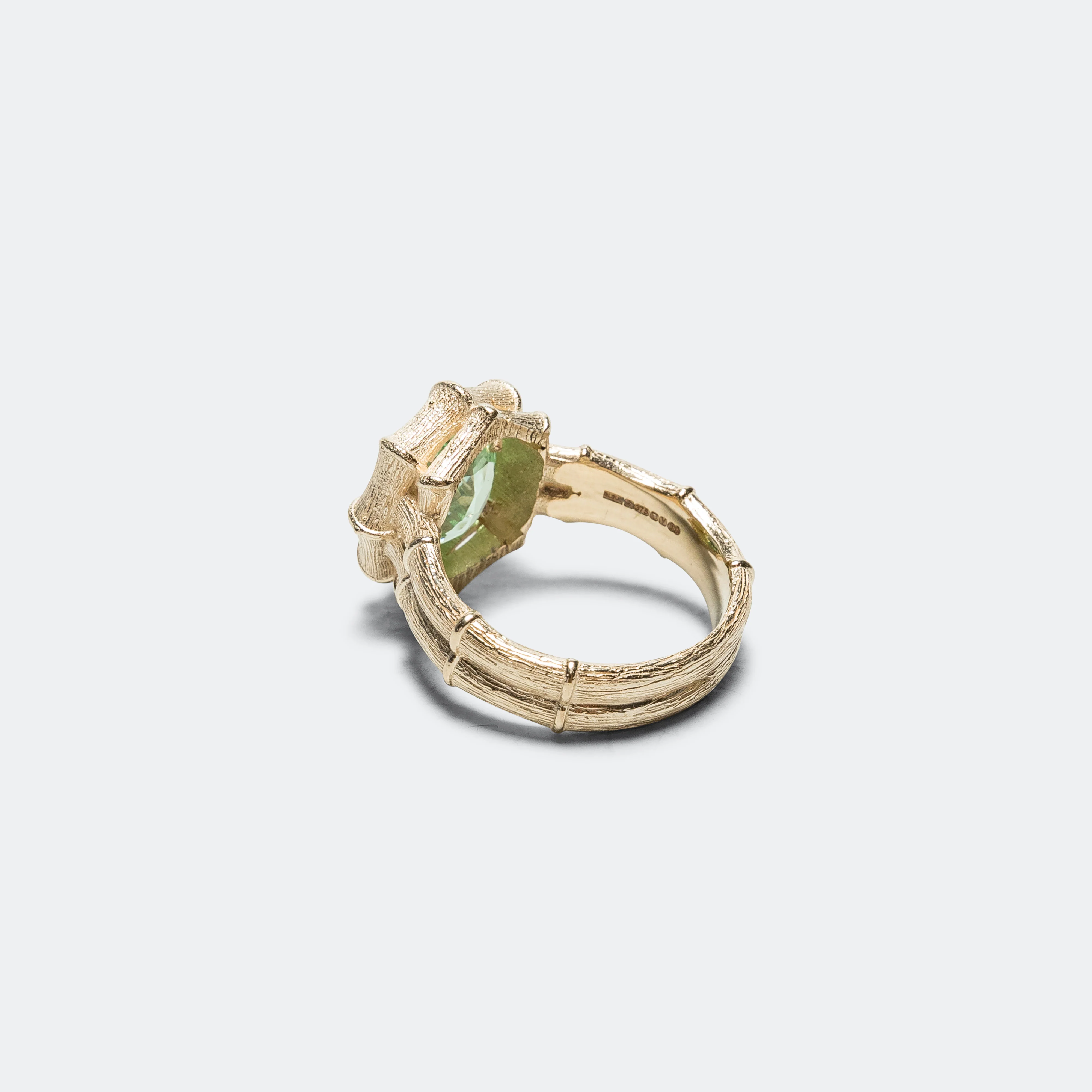 Bamboo Ring - Green/9K Gold - Image 5