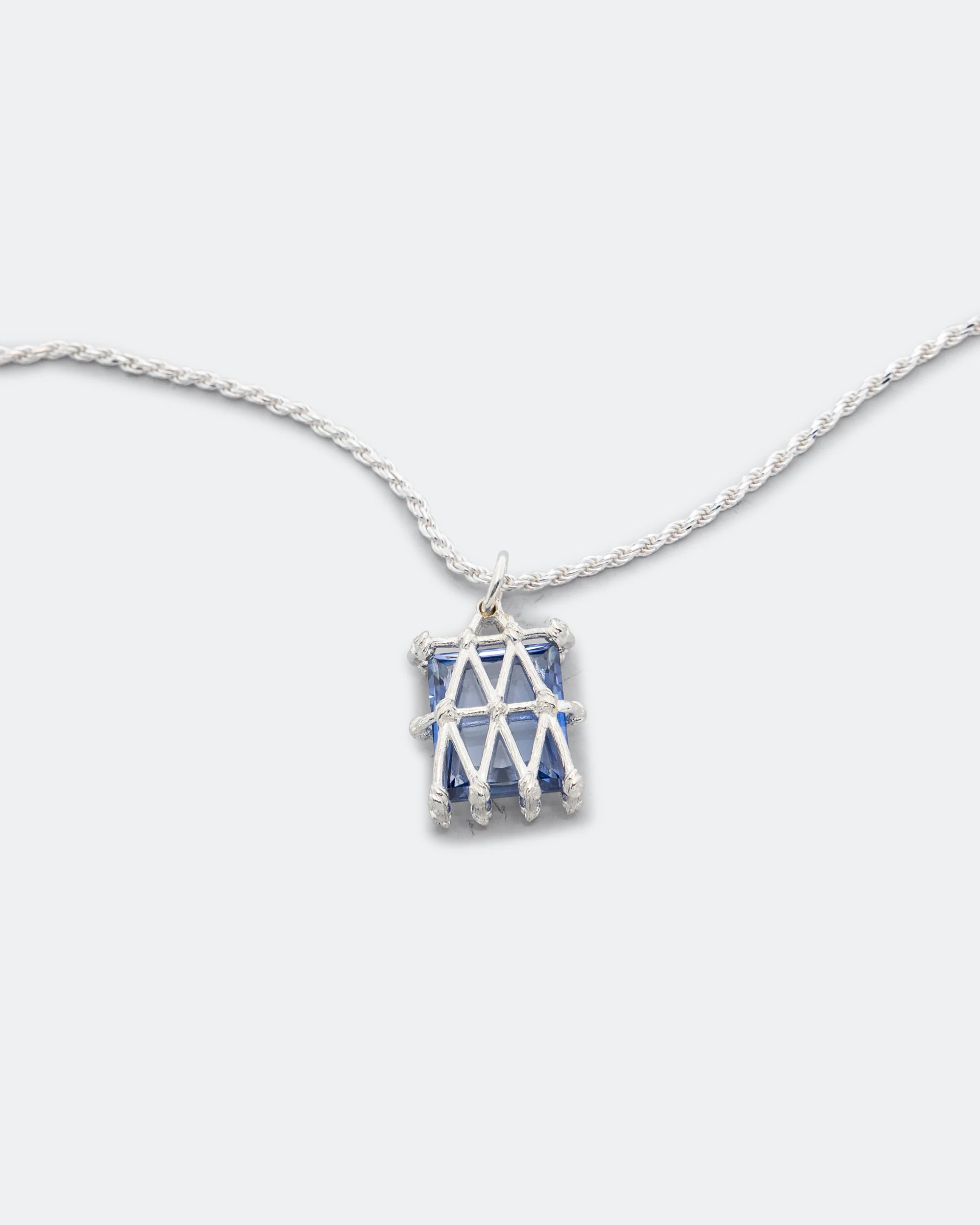 Basket Pendant (Blue) - 925 Silver - Image 3