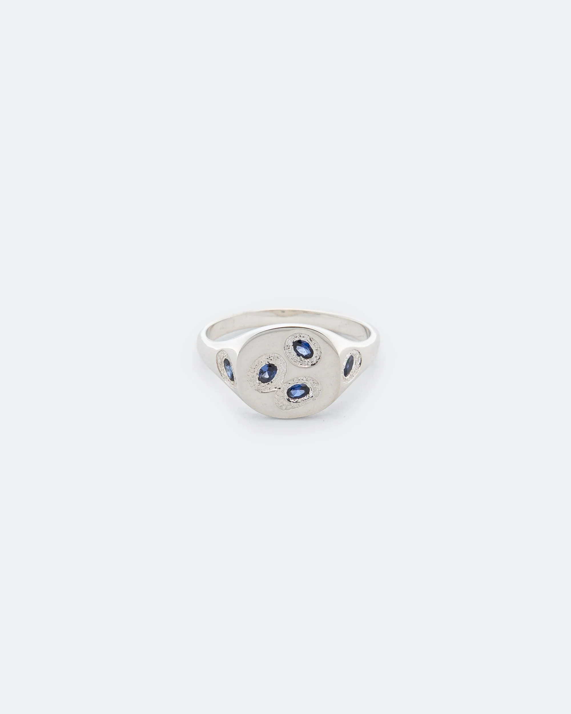 Mini Chloroplast Signet - Blue Sapphire/925 Silver
