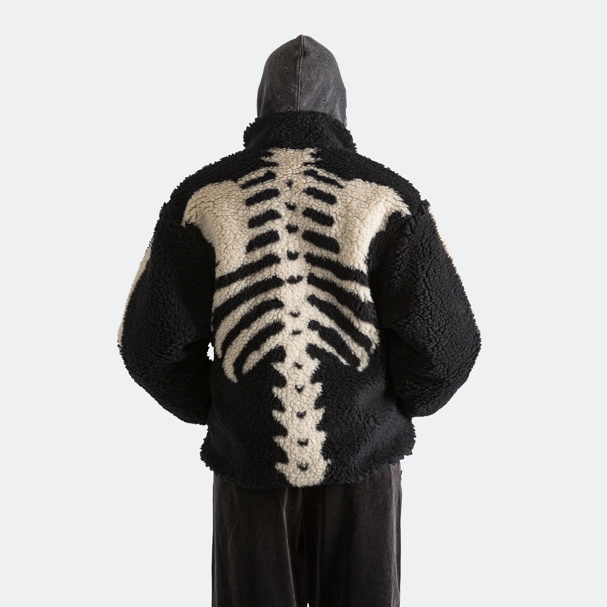 BONE Boa Fleece Reversible Blouson - Black - Image 2