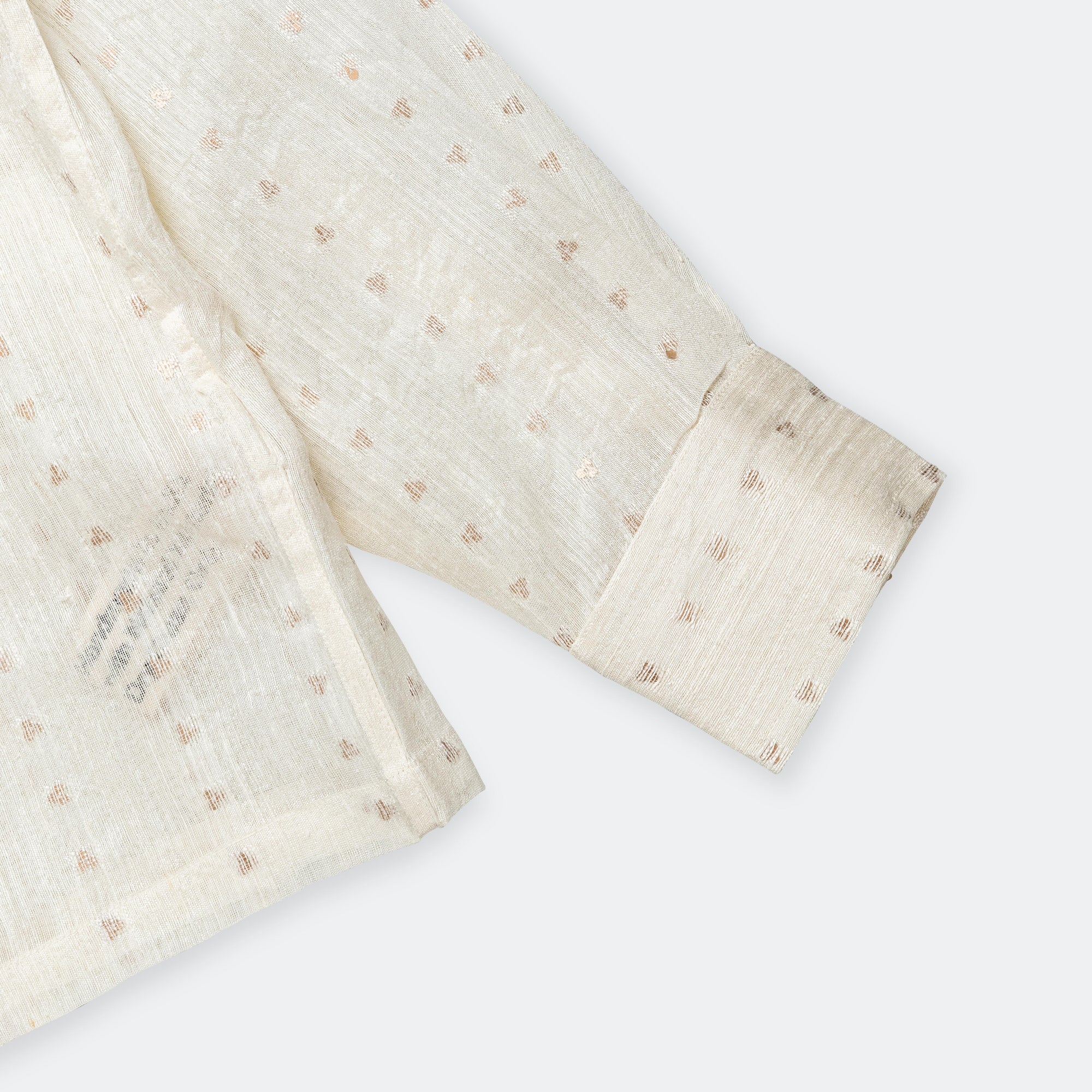 Box Shirt LS - Sequin Weave White/Gold - Image 4