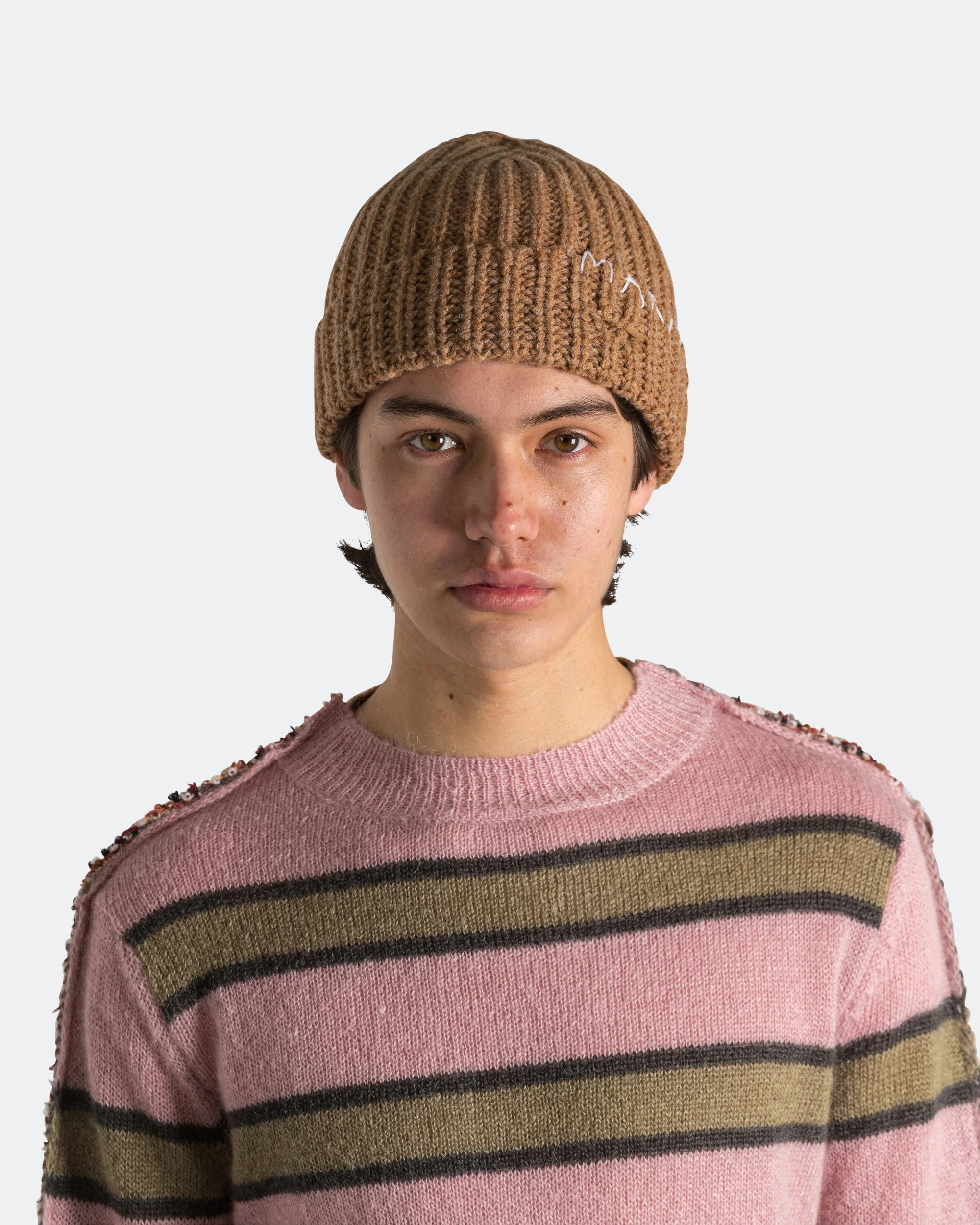 Broken Fisherman Wool Beanie - Hazelnut - Image 2