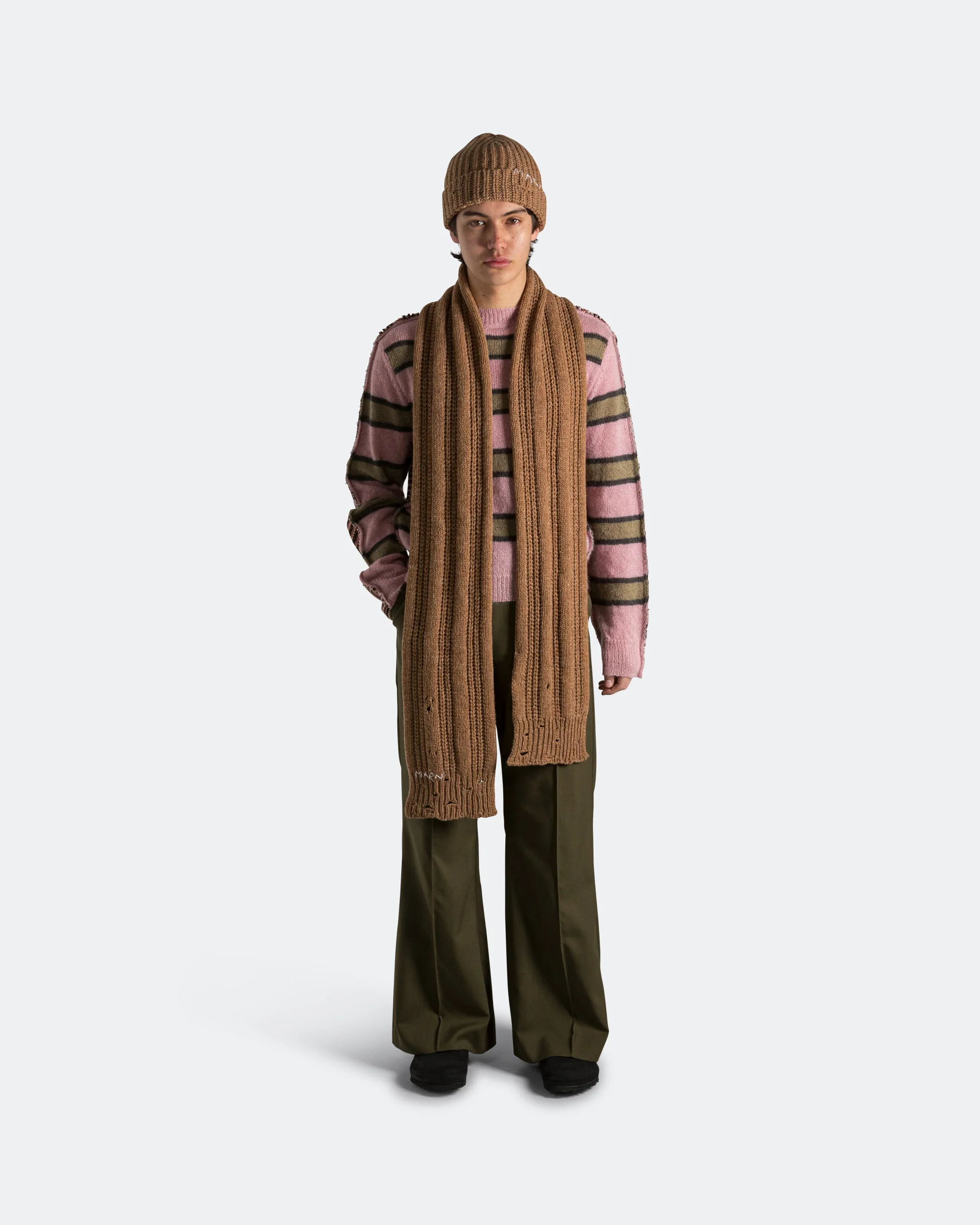 Broken Fisherman Wool Scarf - Hazelnut - Image 5